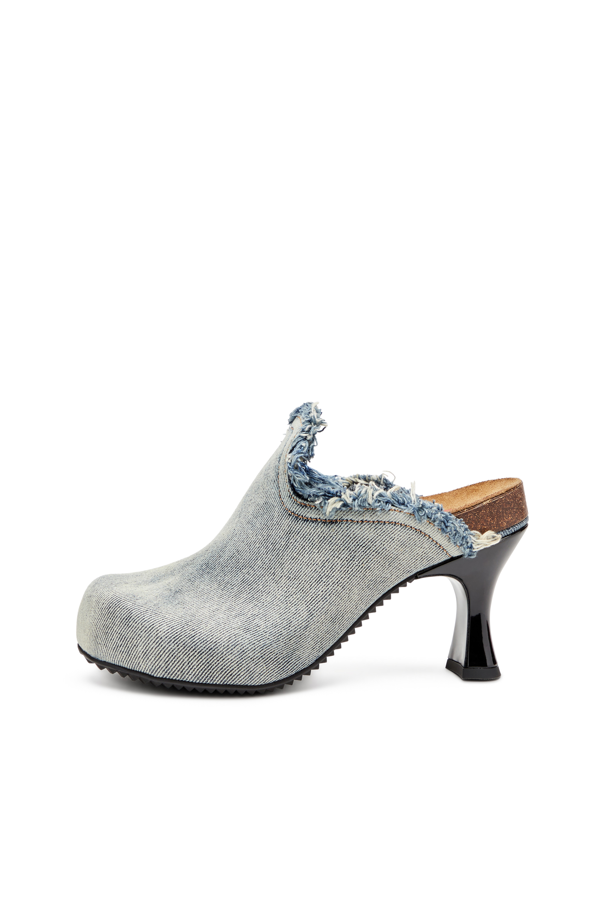 Diesel - D-WOODSTOCK ML W, D-Woodstock-Mule in denim sfrangiato Donna in Blu - 7