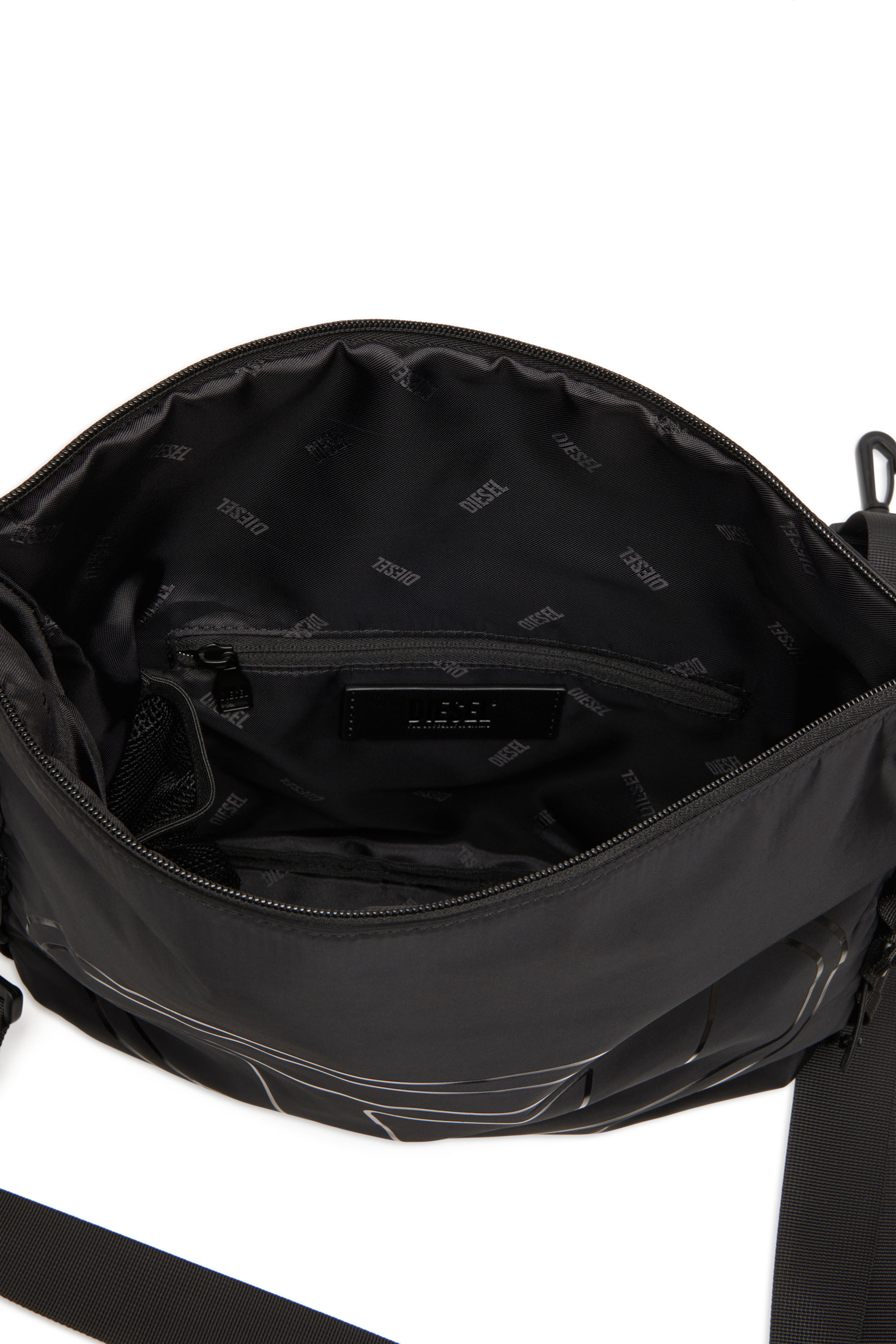 Diesel - DRAPE CROSSBODY, Drape-Crossbody in nylon con stampa Oval D Uomo in Nero - 4