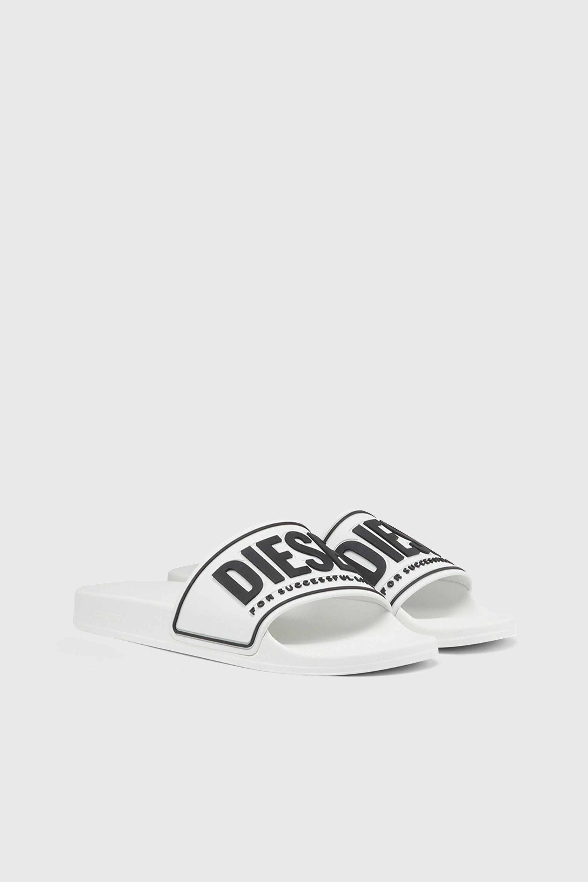 Diesel - SA-MAYEMI CC W, Sa-Mayemi-Ciabatte in gomma con logo in rilievo Donna in Bianco - 2