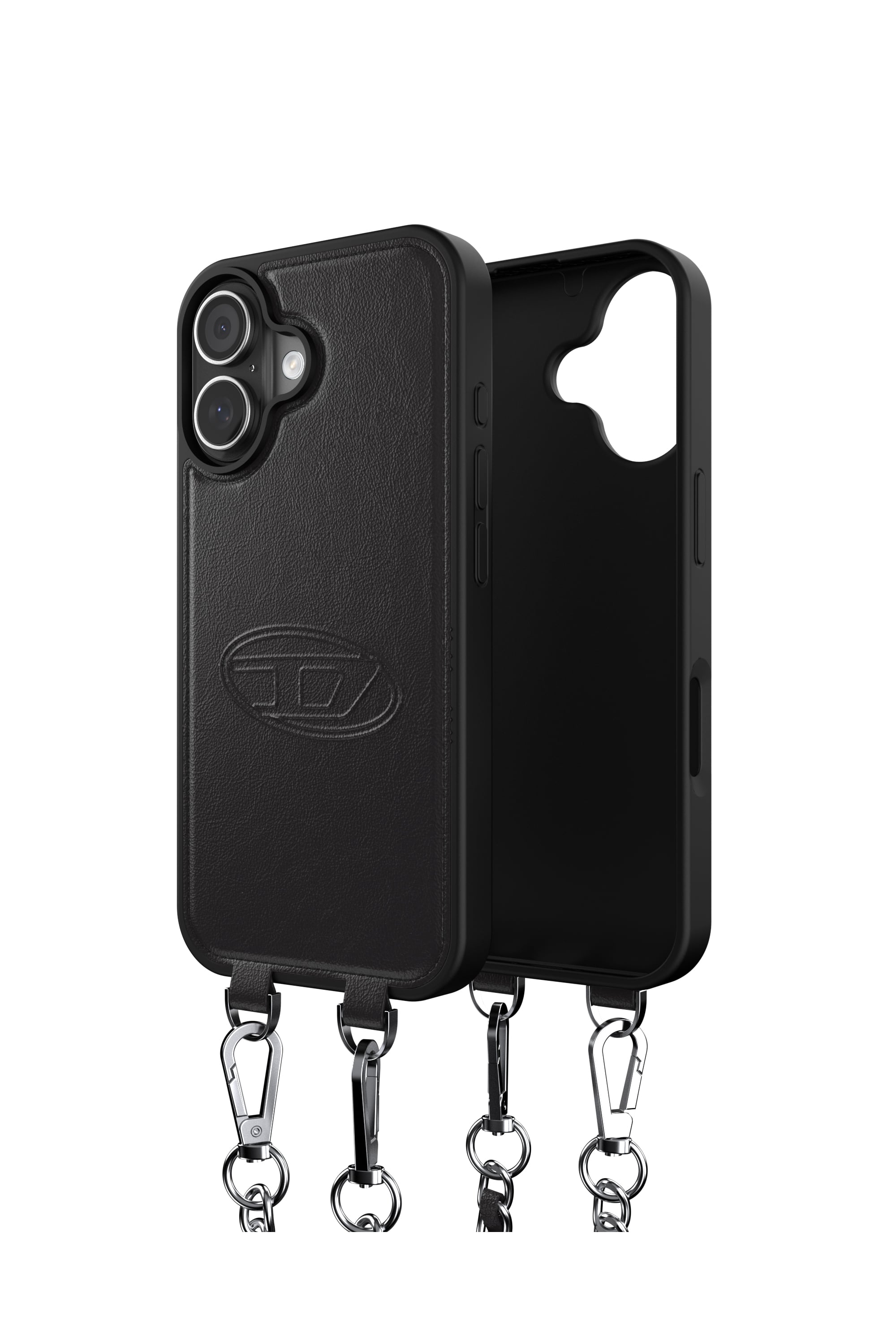 Diesel - 60661 MOULDED CASE, Cover Oval D con cinturino e MagSafe per iPhone 17 Unisex in Nero - 1