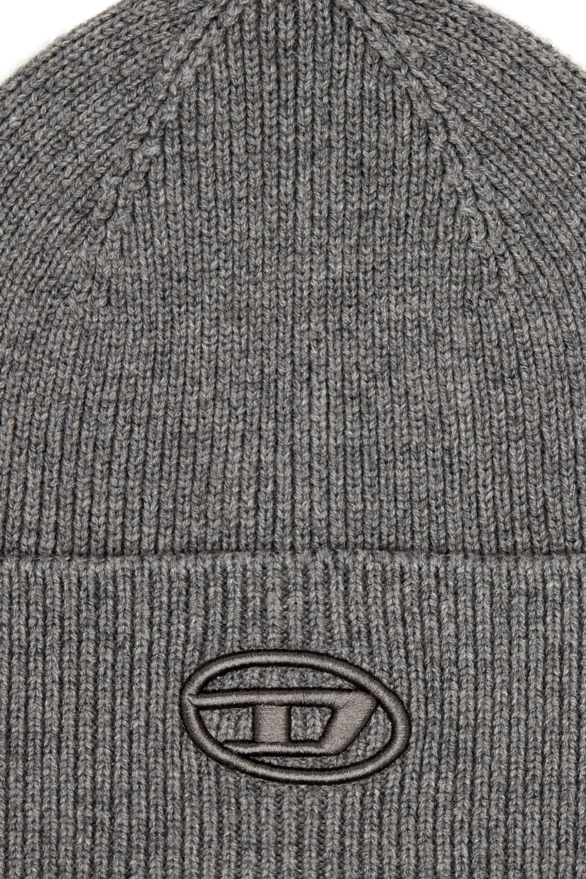 Diesel - K-CODER-FULLY B, Berretto a costine con ricamo D Unisex in Grigio - 3