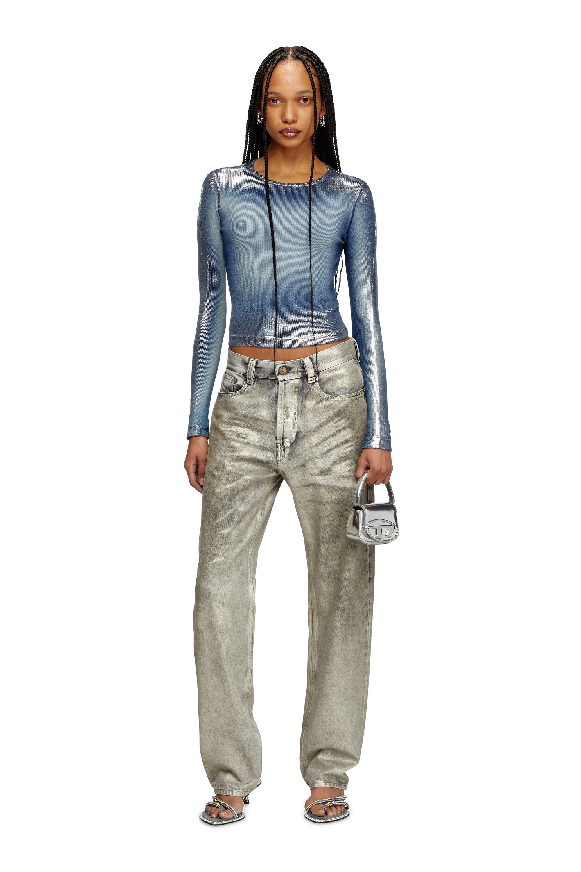 Diesel - 1DR-XS-S, 1DR-XS-S-Iconica mini borsa in pelle a specchio Donna in Argento - 6