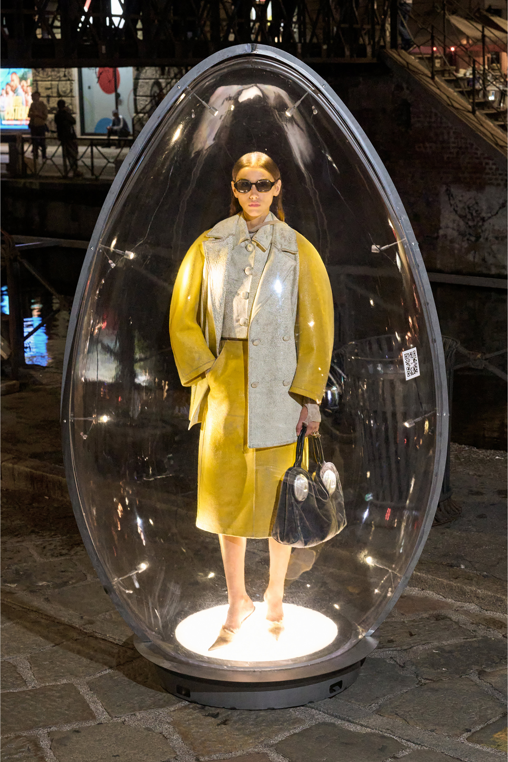 Diesel - L-UPIN, Caban in pelle craquel&eacute; con maniche cocoon Donna in Multicolor - 3