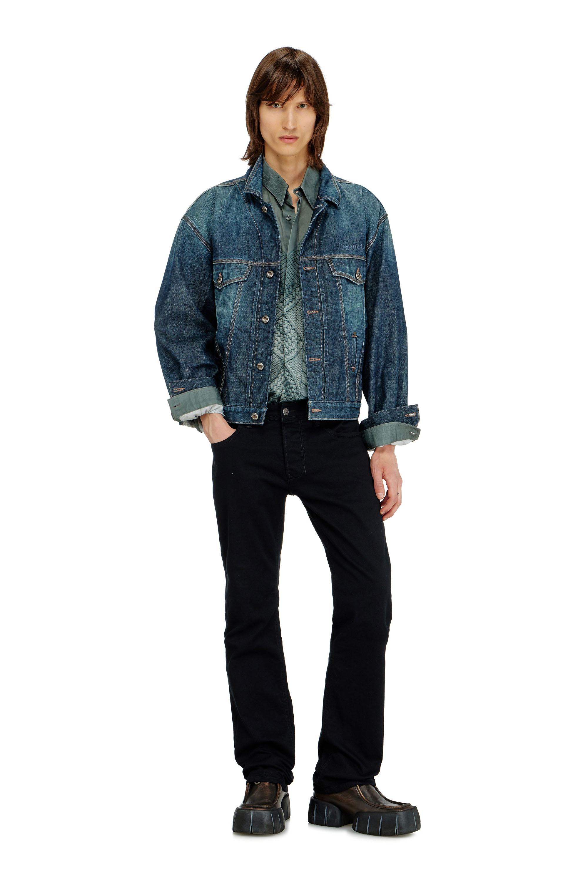 Diesel - Regular Jeans 1985 Larkee 0688H Uomo, Nero/Grigio scuro - Image 2