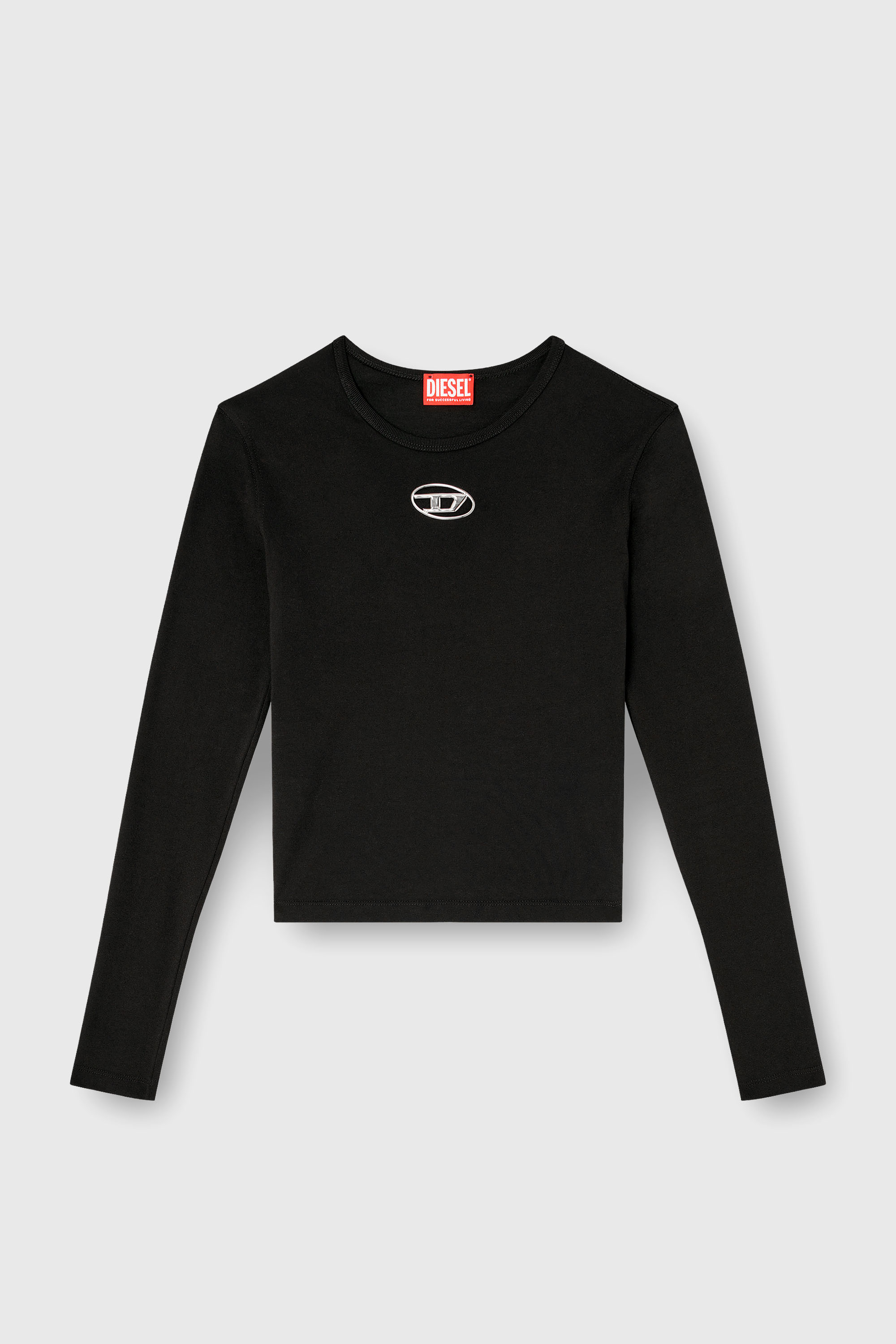 Diesel - T-UNCUTIE-LONG-LS-OD, Top a maniche lunghe con Oval D cut-out Donna in Nero - 2