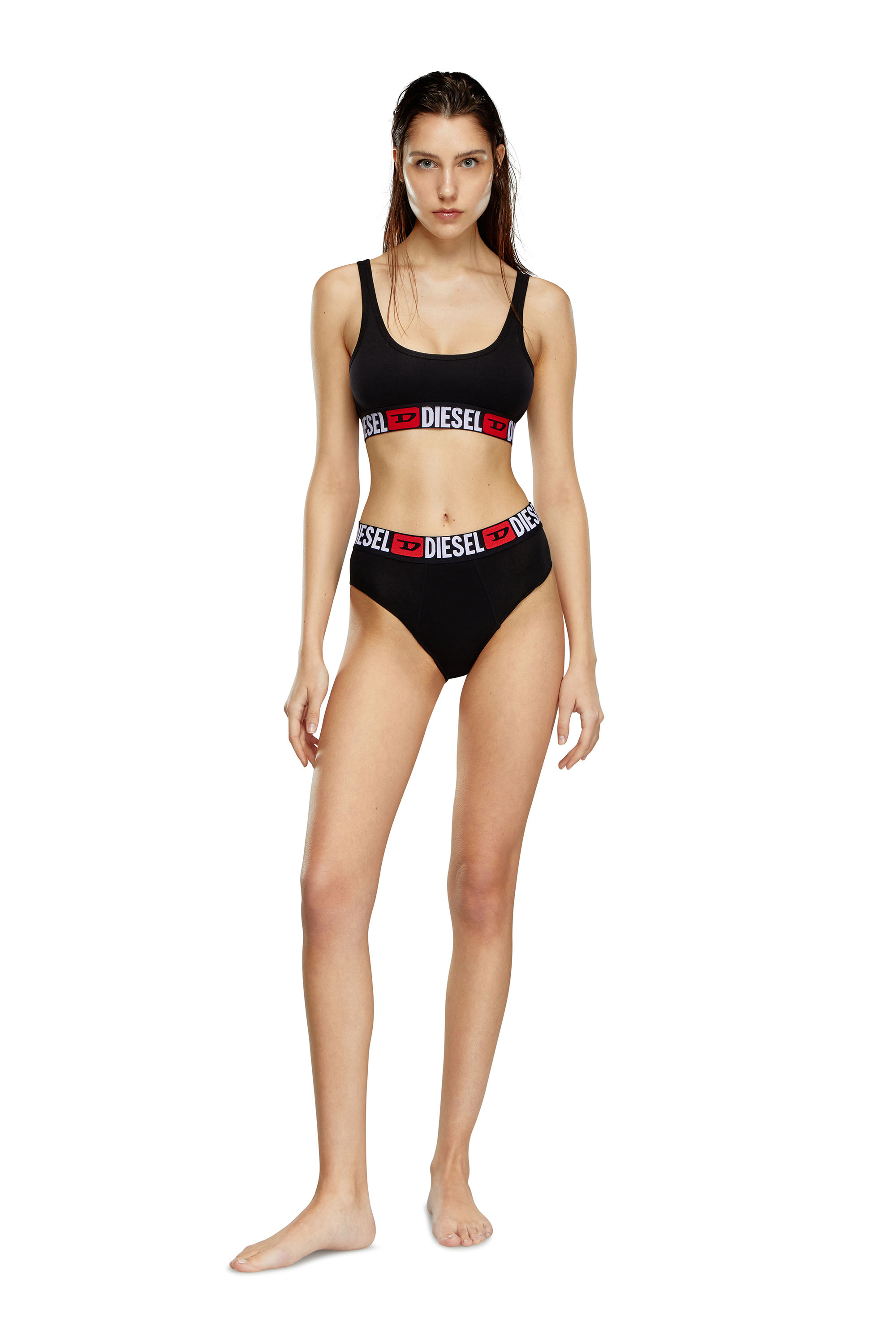 Diesel - UFPN-BLANCA-R-THREEPACK, Set da tre slip a coste a vita alta Donna in Nero - 2