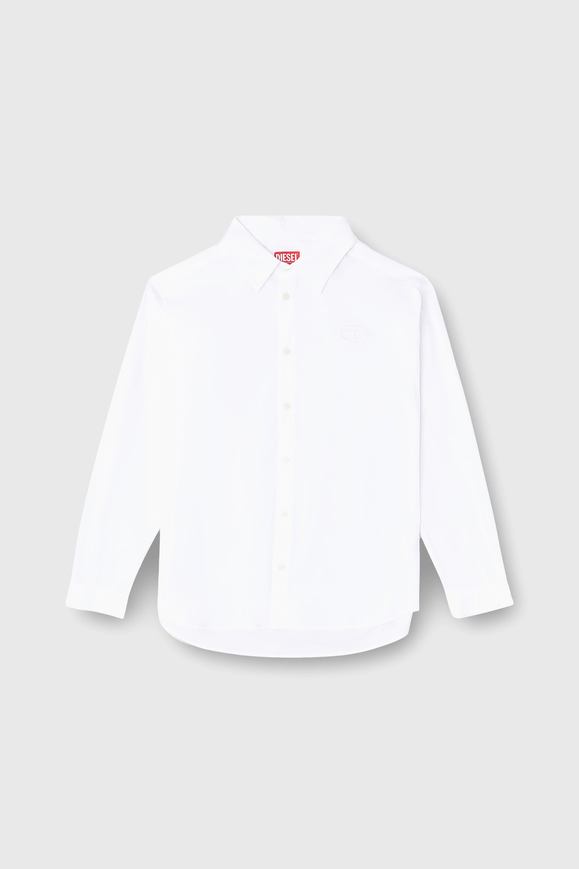 Diesel - S-SIMPLY-GSBH, Camicia in popeline elasticizzato con ricamo Uomo in Bianco - 2