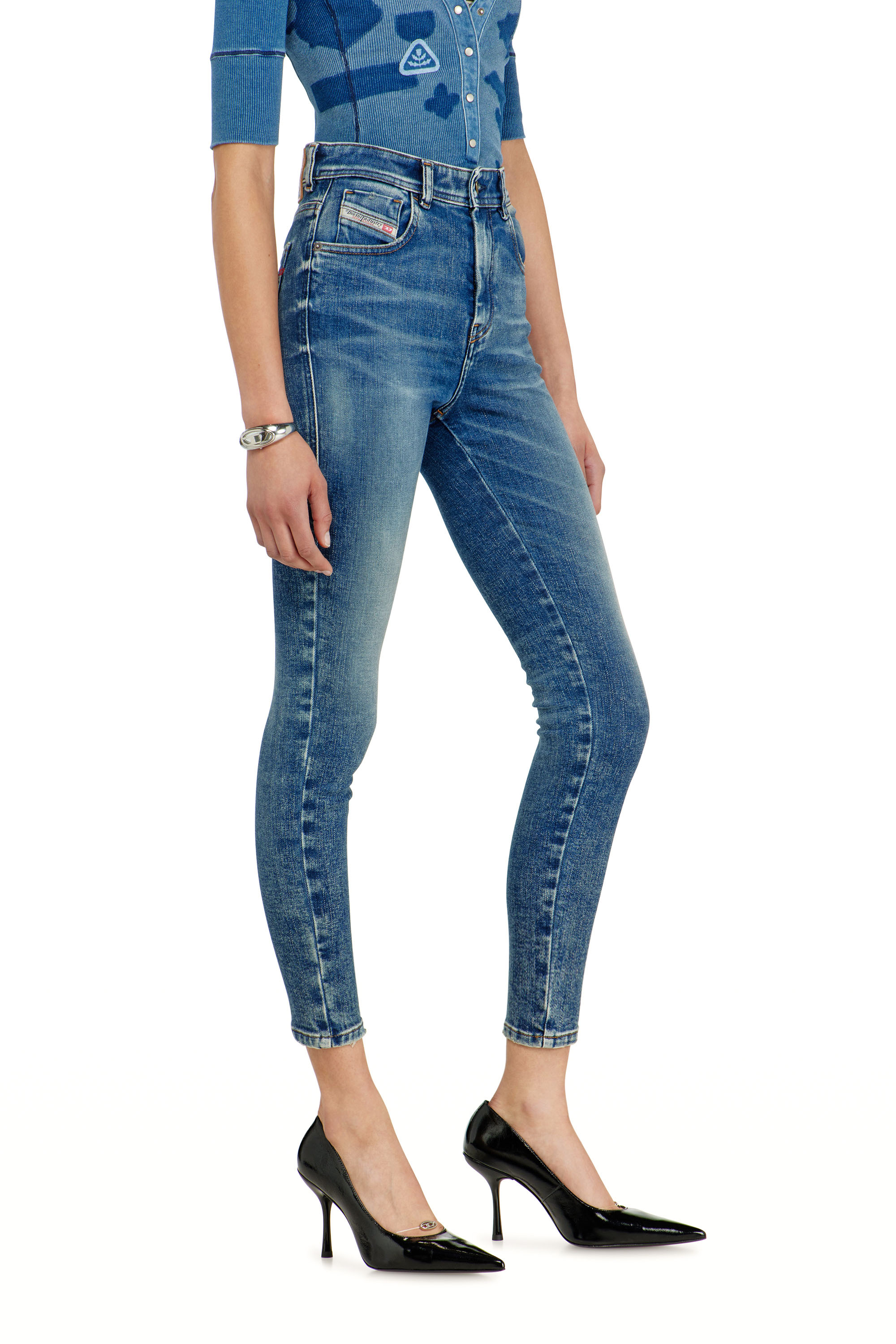 Diesel - Skinny Jeans 1984 Slandy-High 09P72 Donna, Blu medio - Image 7