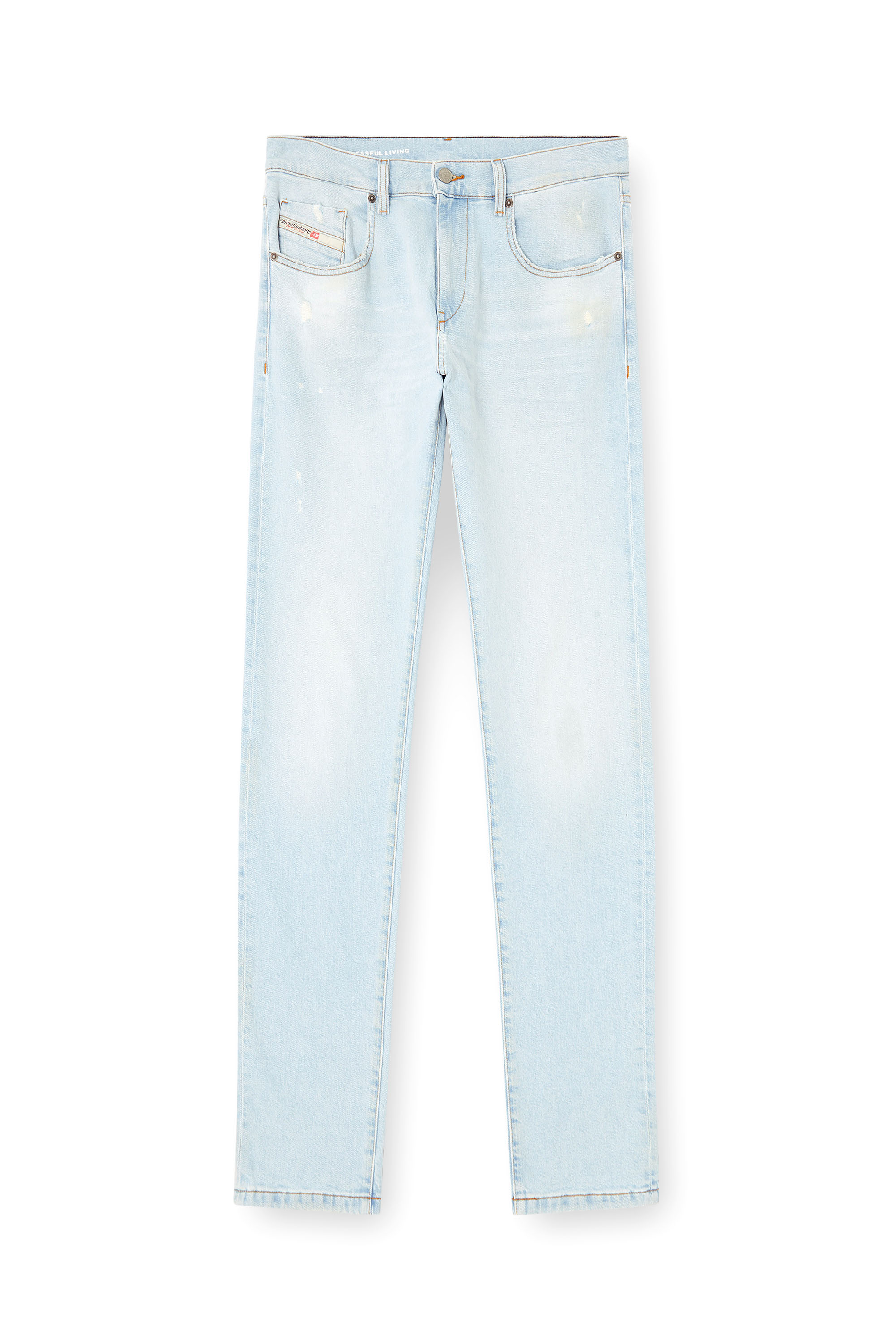 Diesel - Slim Jeans 2019 D-Strukt 0CLBF Uomo, Blu Chiaro - Image 3