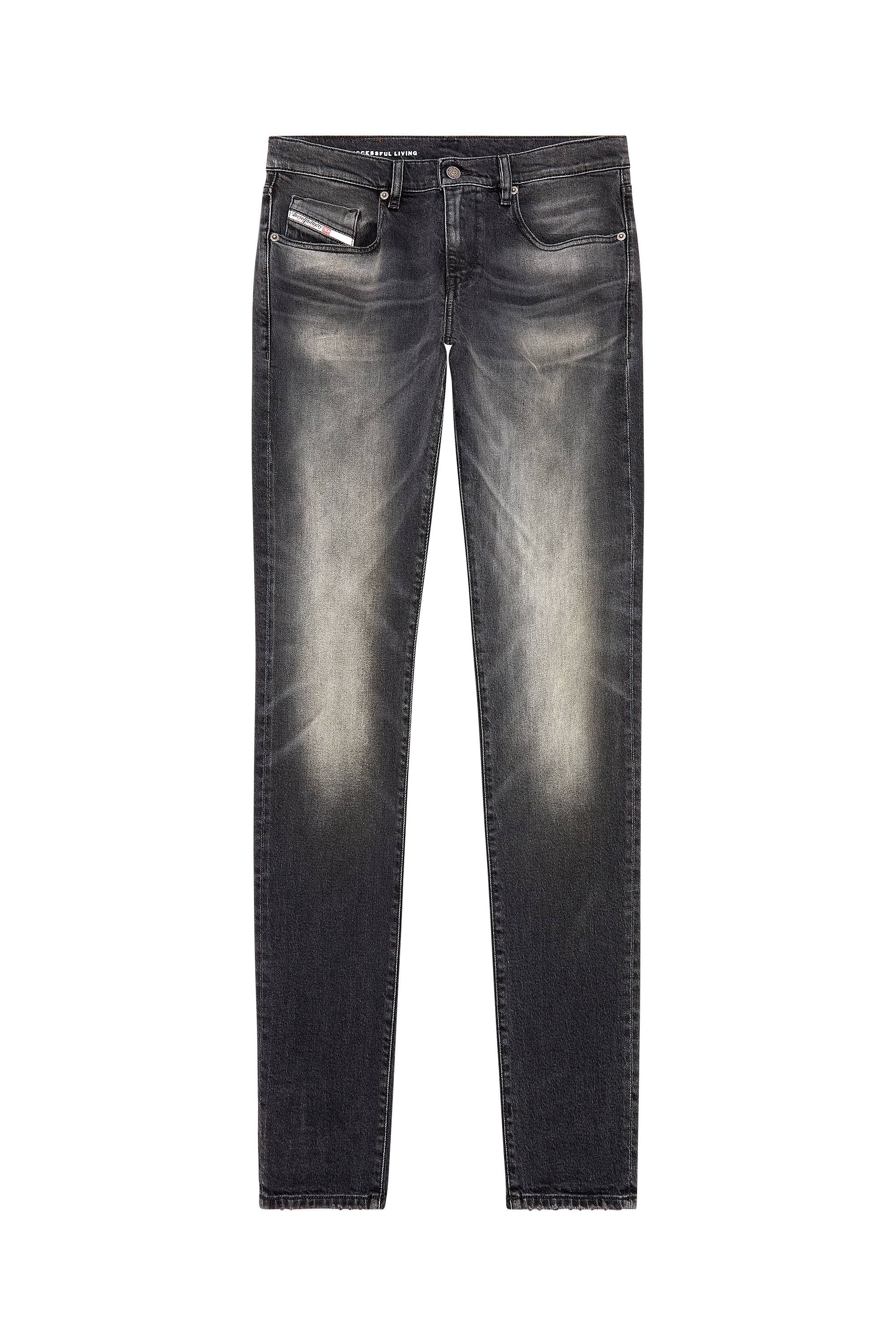 Diesel - Slim Jeans 2019 D-Strukt 09G20, Nero/Grigio scuro - Image 5