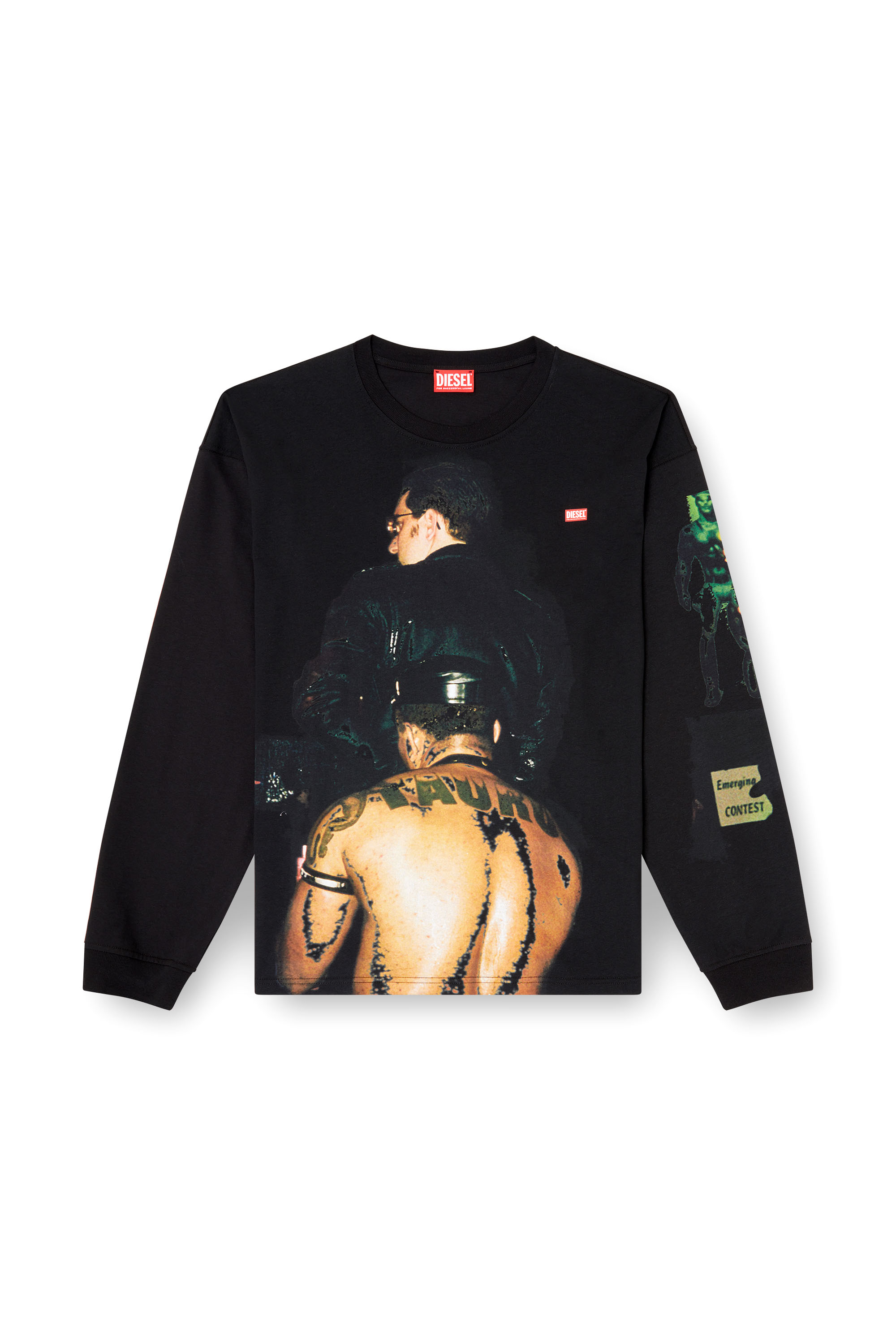 Diesel - PR-T-BOXT-LS-TOM25-1, T-shirt a manica lunga con stampa grafica Unisex in Nero - 2