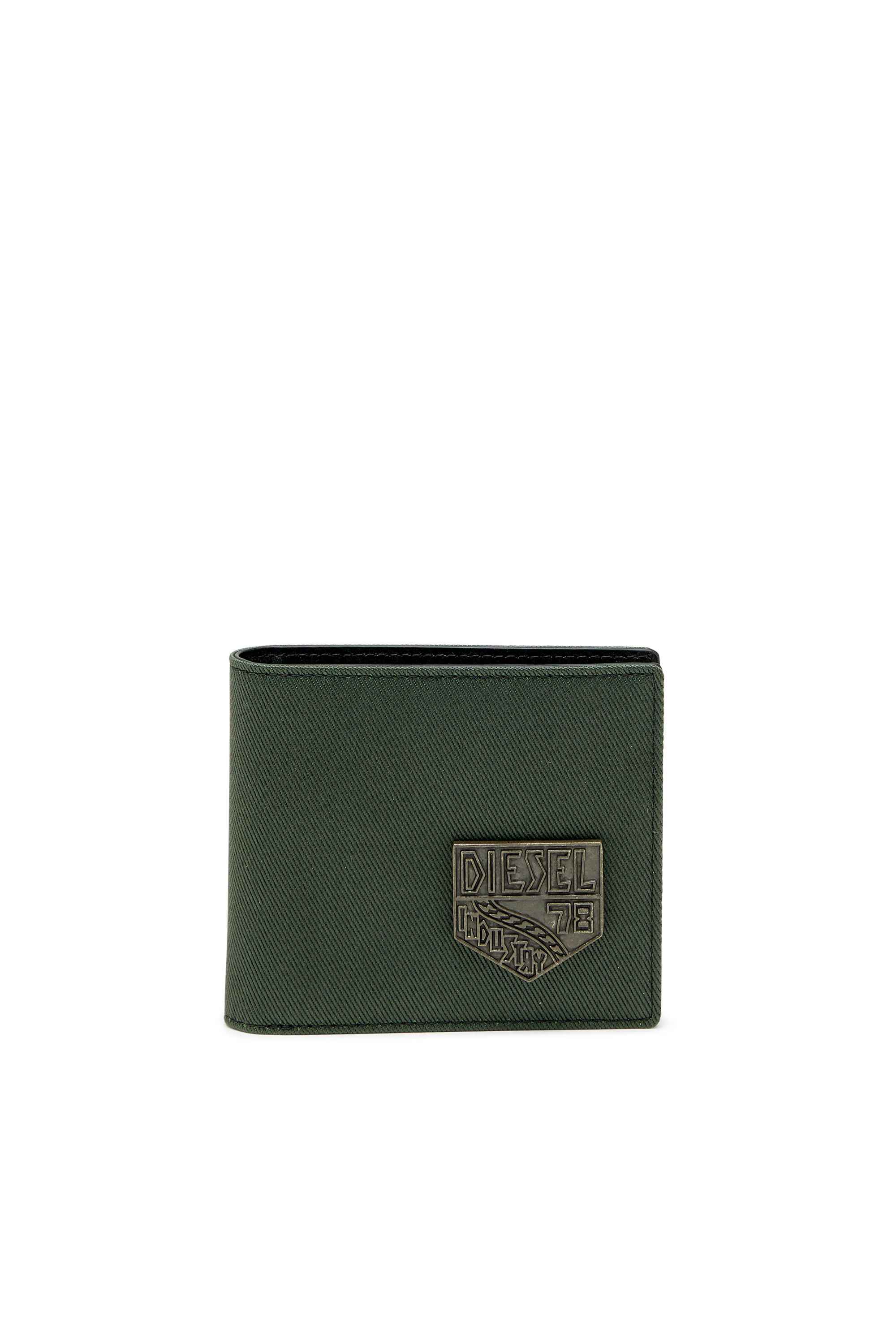 Diesel - D-PACK BI FOLD COIN 3D, Portafoglio piccolo bi-fold con patch Diesel Uomo in Verde - 1