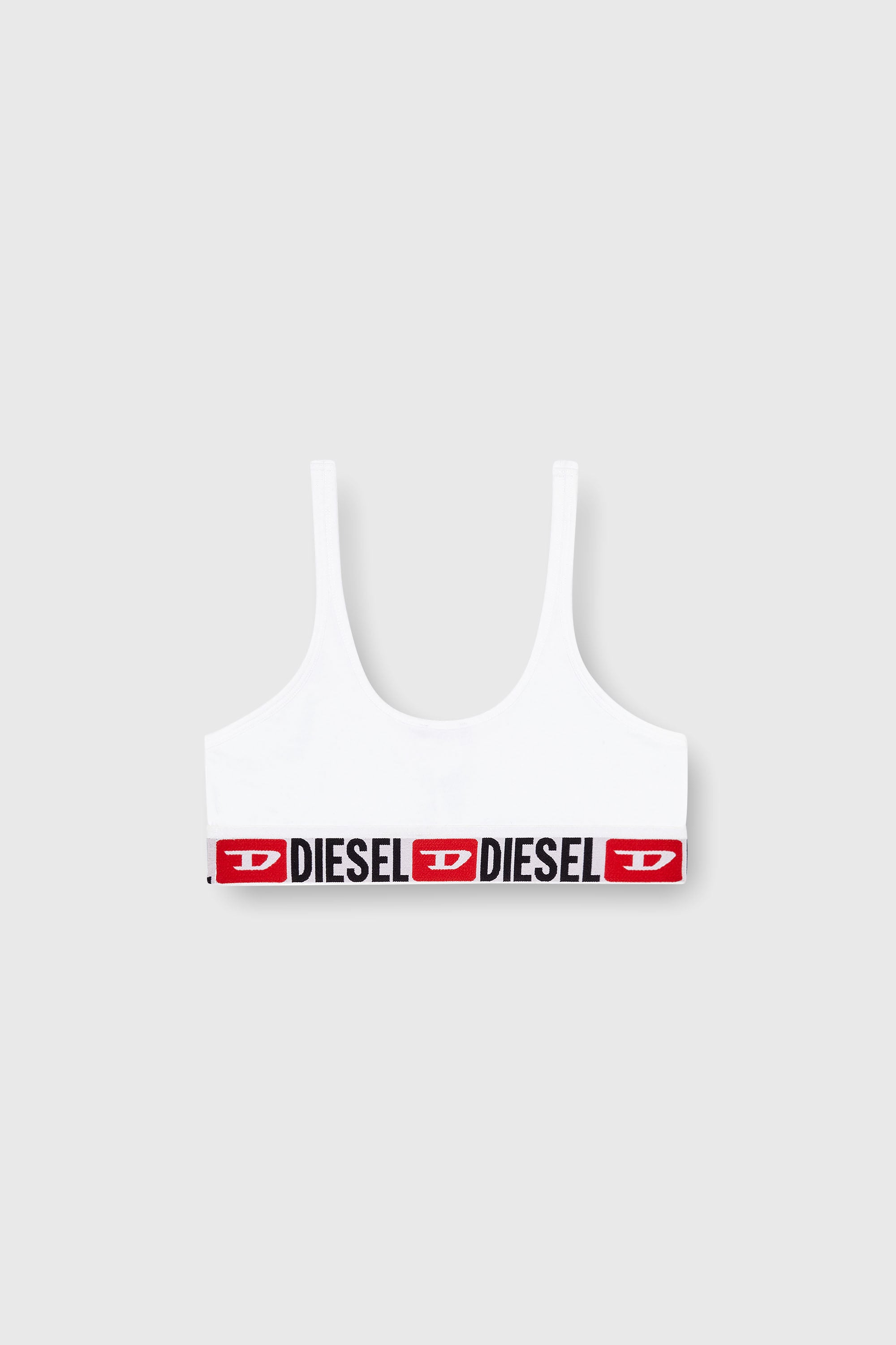 Diesel - UFSB-ORIBA, Bralette con fascia logata Donna in Bianco - 2