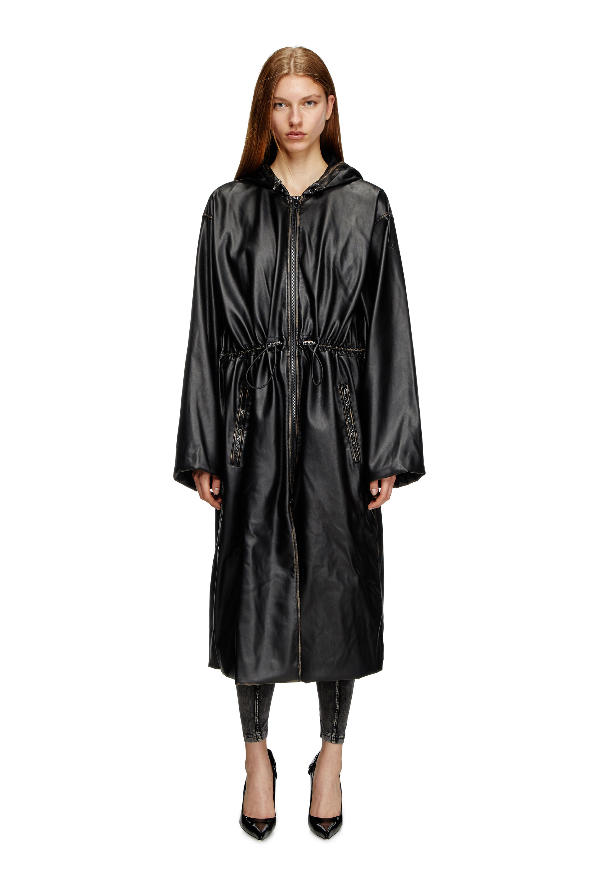 Diesel - G-LARY, Cappotto utility con cappuccio e trattamenti distressed Unisex in Nero - 3