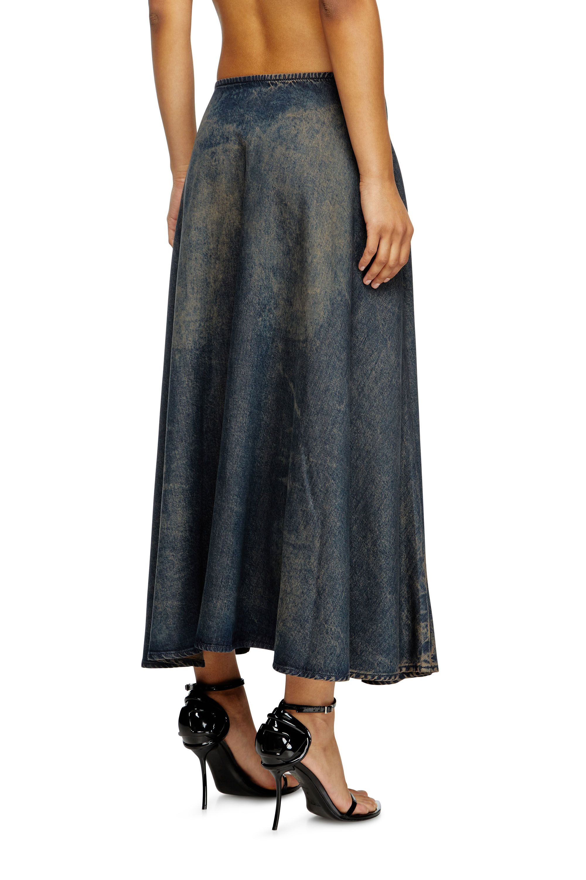 Diesel - DE-ANNIE-S, Gonna in denim fluido effetto dirt Donna in ToBeDefined - 4