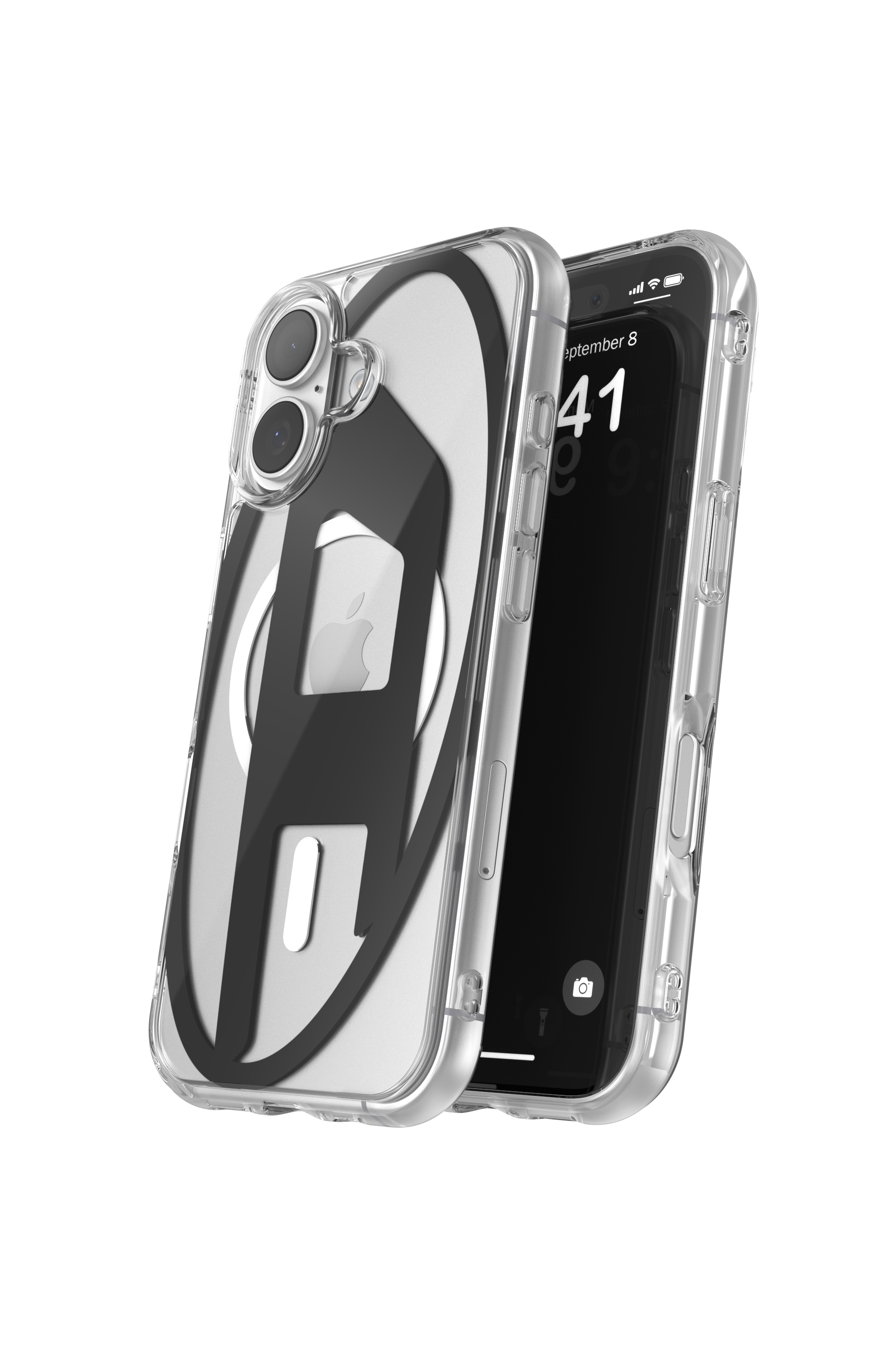 Diesel - 60415 AOP CASE, Custodia metallica Oval D con Magsafe per iPhone 17 Unisex in Nero - 3