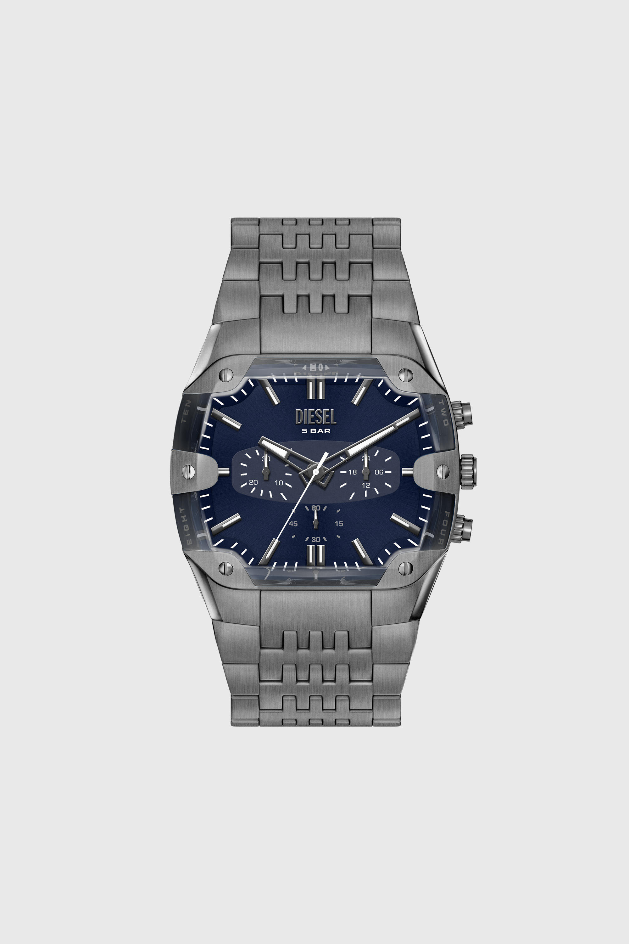 Diesel - DZ4717 WATCH, Orologio Spiked Cushio in acciaio inox gunmetal Uomo in Grigio - 1