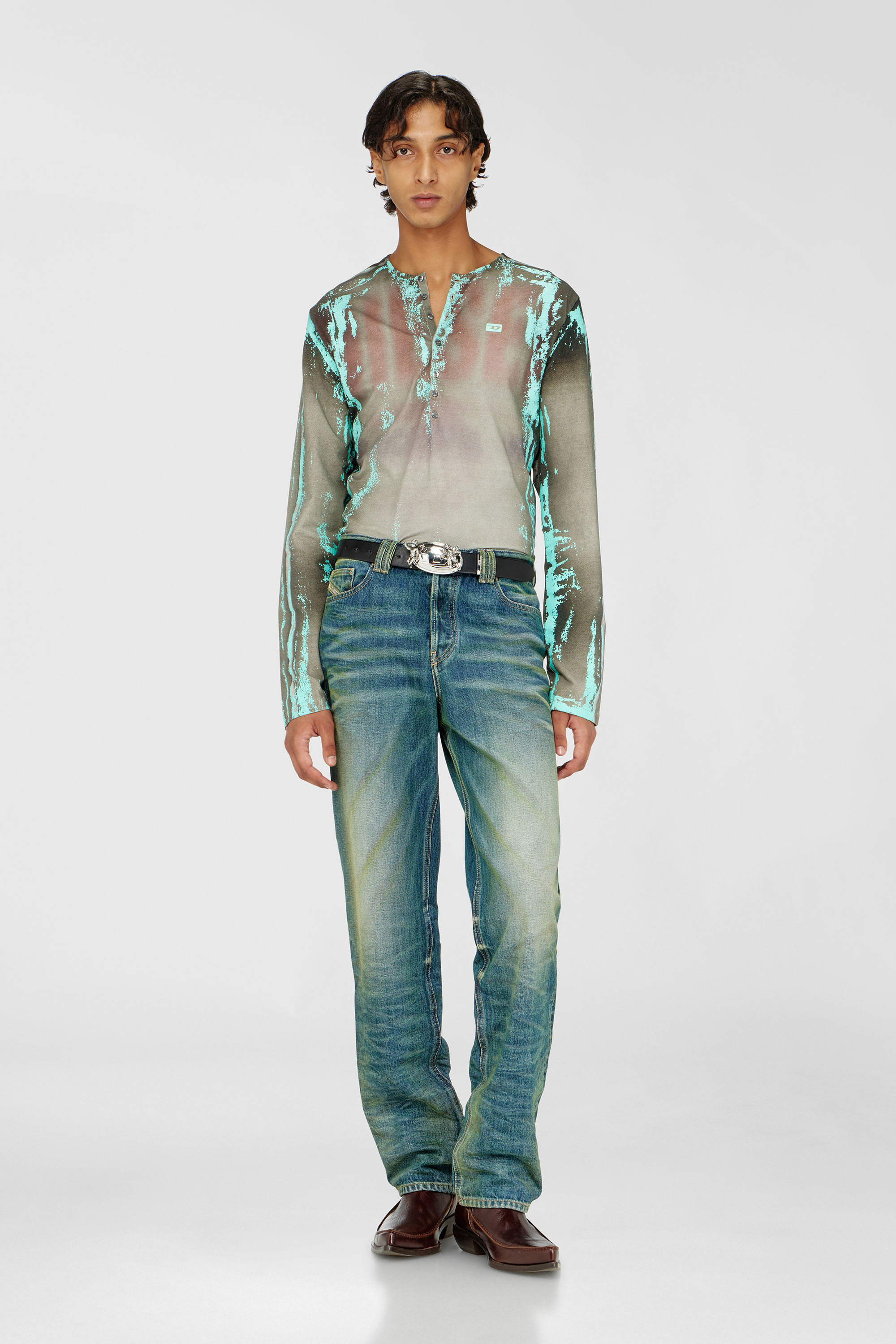 Diesel - Regular Jeans 1991 D-Voeed 007FV Uomo, Blu medio - Image 1