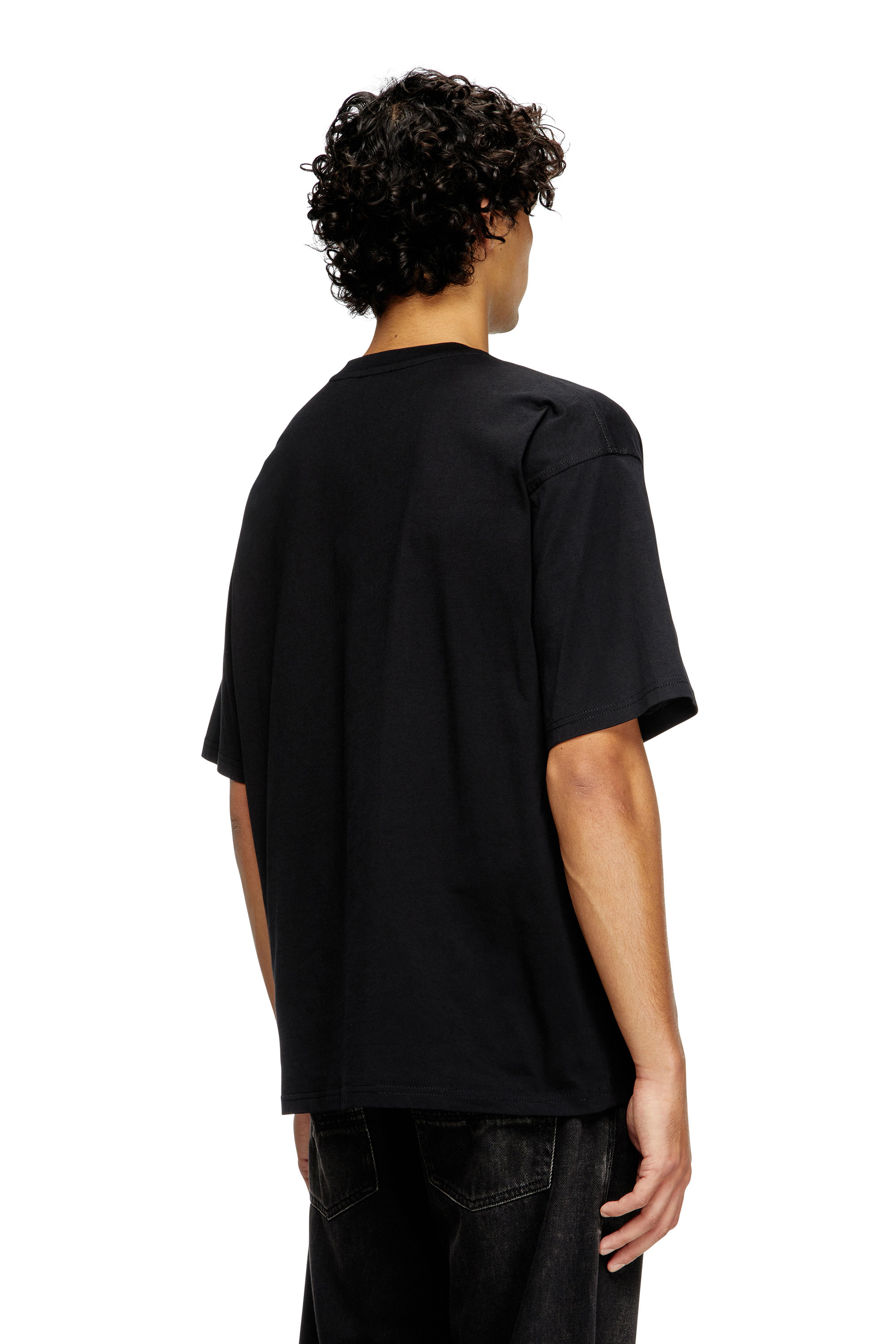 Diesel - T-BOXT-DIV, T-shirt con patch logo Diesel Uomo in Nero - 4