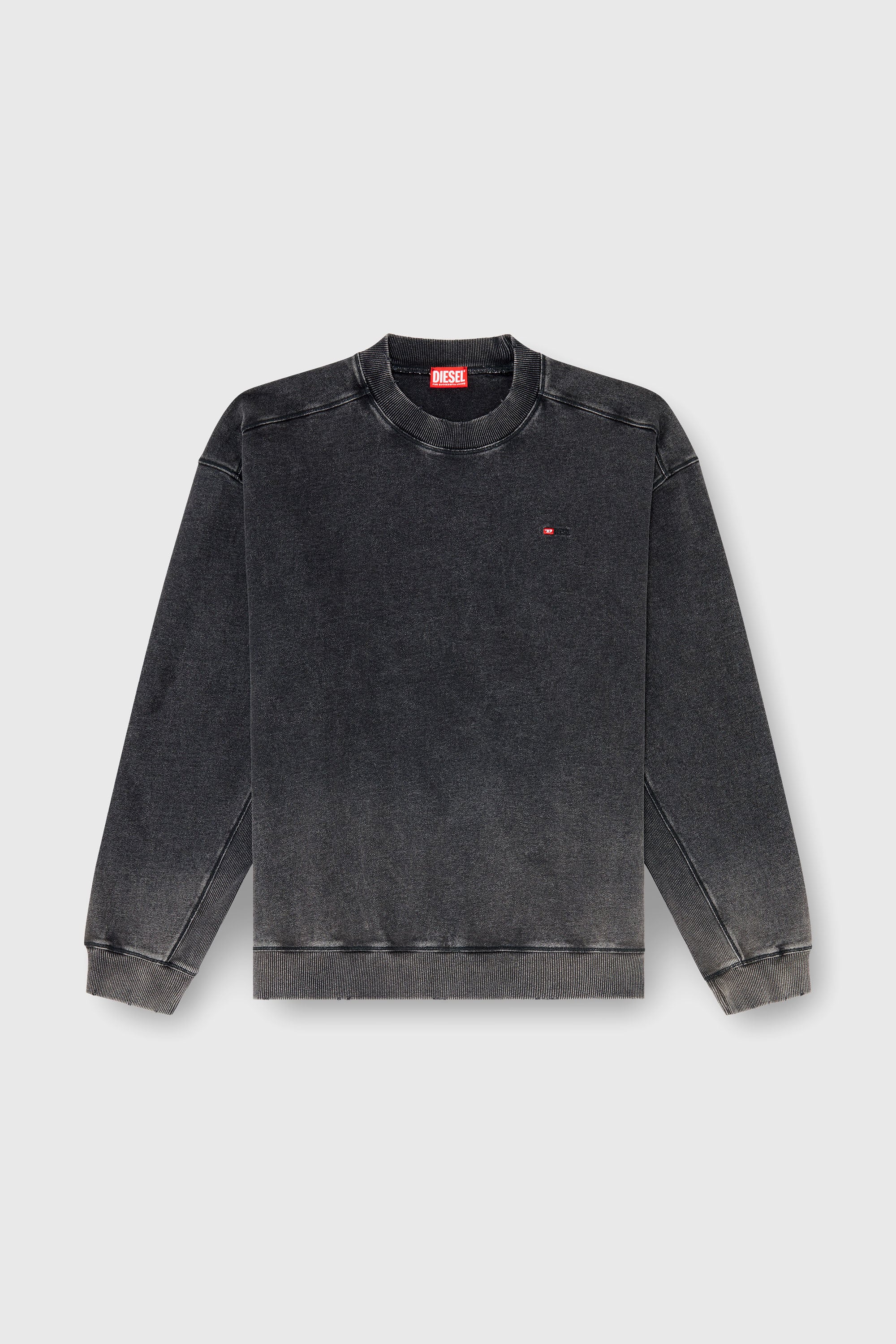 Diesel - S-CROX, Felpa in cotone con effetto faded Uomo in Grigio - 2