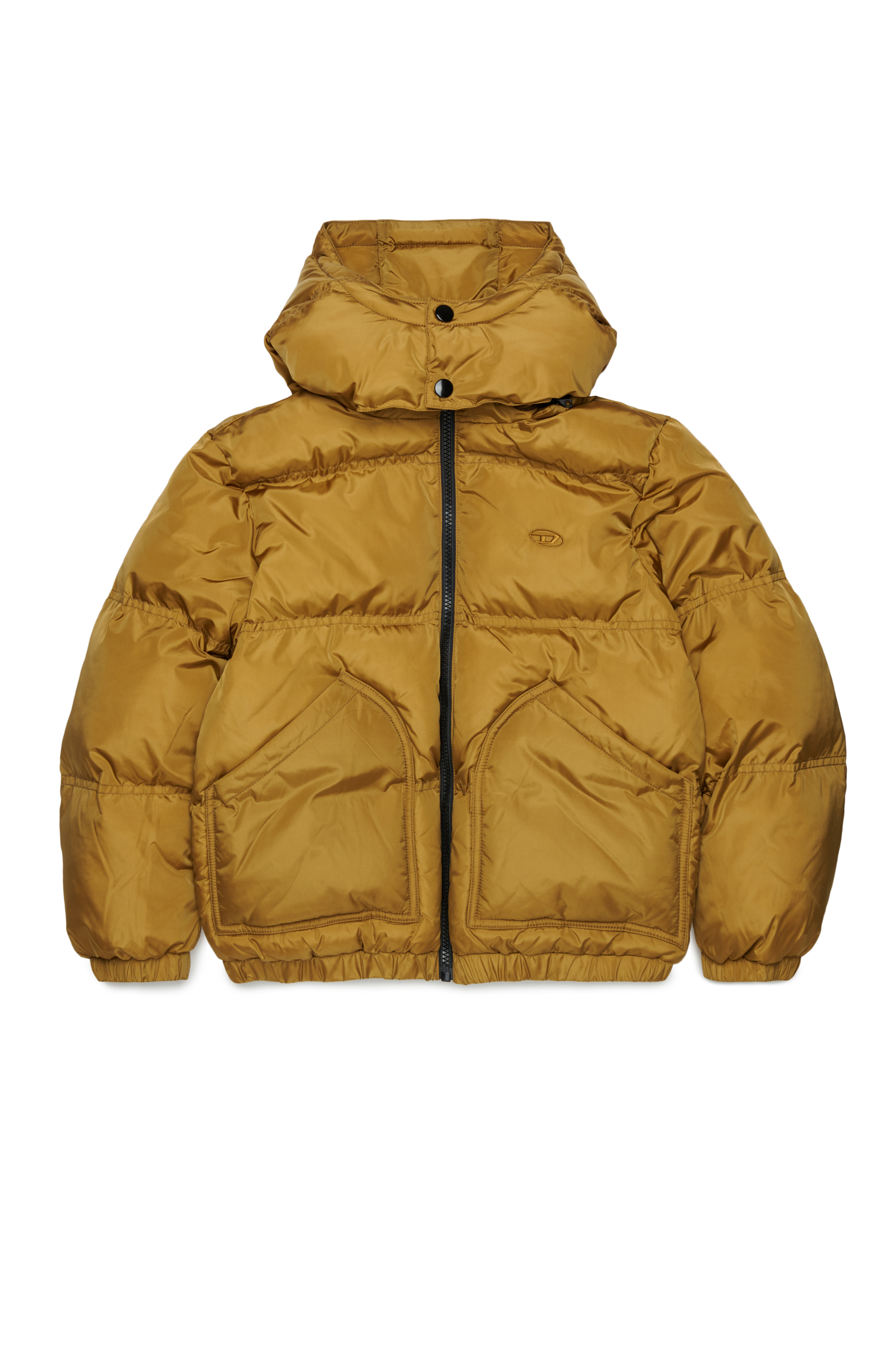 Diesel - JRIVON, Piumino con cappuccio e tasche oversize Unisex in Marrone - 1