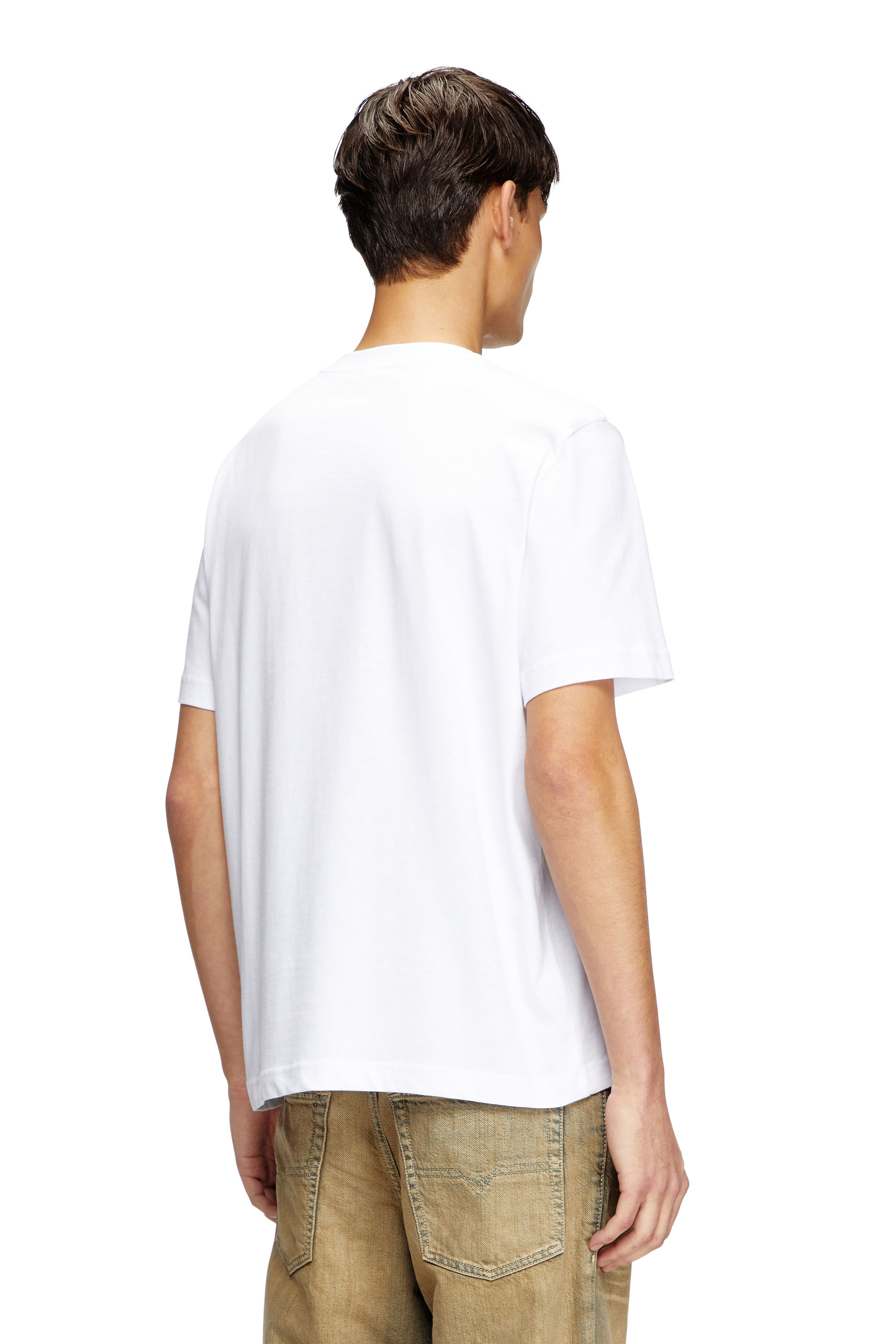 Diesel - T-ADJUST-BIGOVAL, T-shirt con Oval D in rilievo Uomo in Bianco - 4