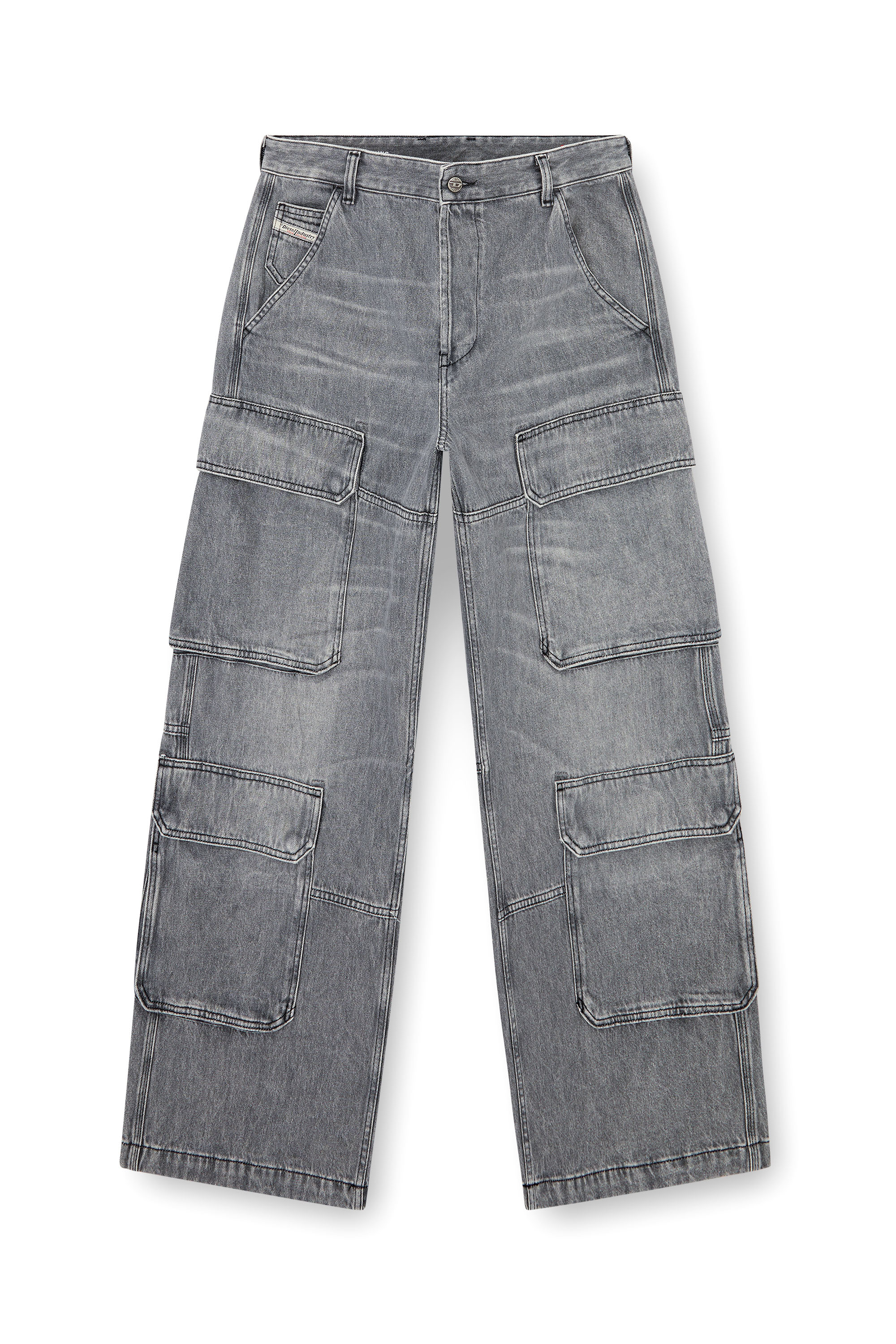 Diesel - Relaxed Jeans D-Touch 0DCBE Uomo, Grigio Chiaro - Image 2