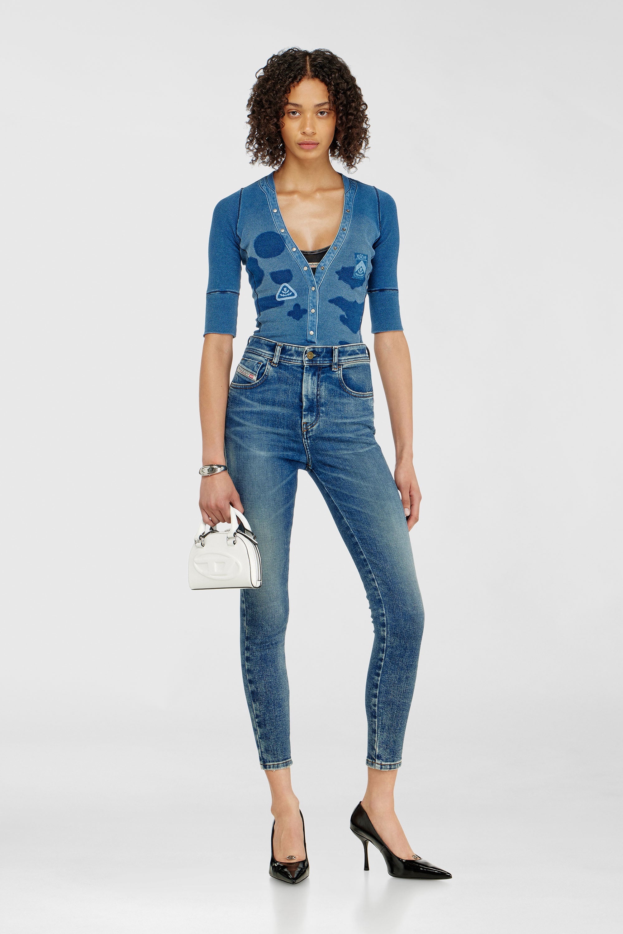 Diesel - Skinny Jeans 1984 Slandy-High 09P72 Donna, Blu medio - Image 1