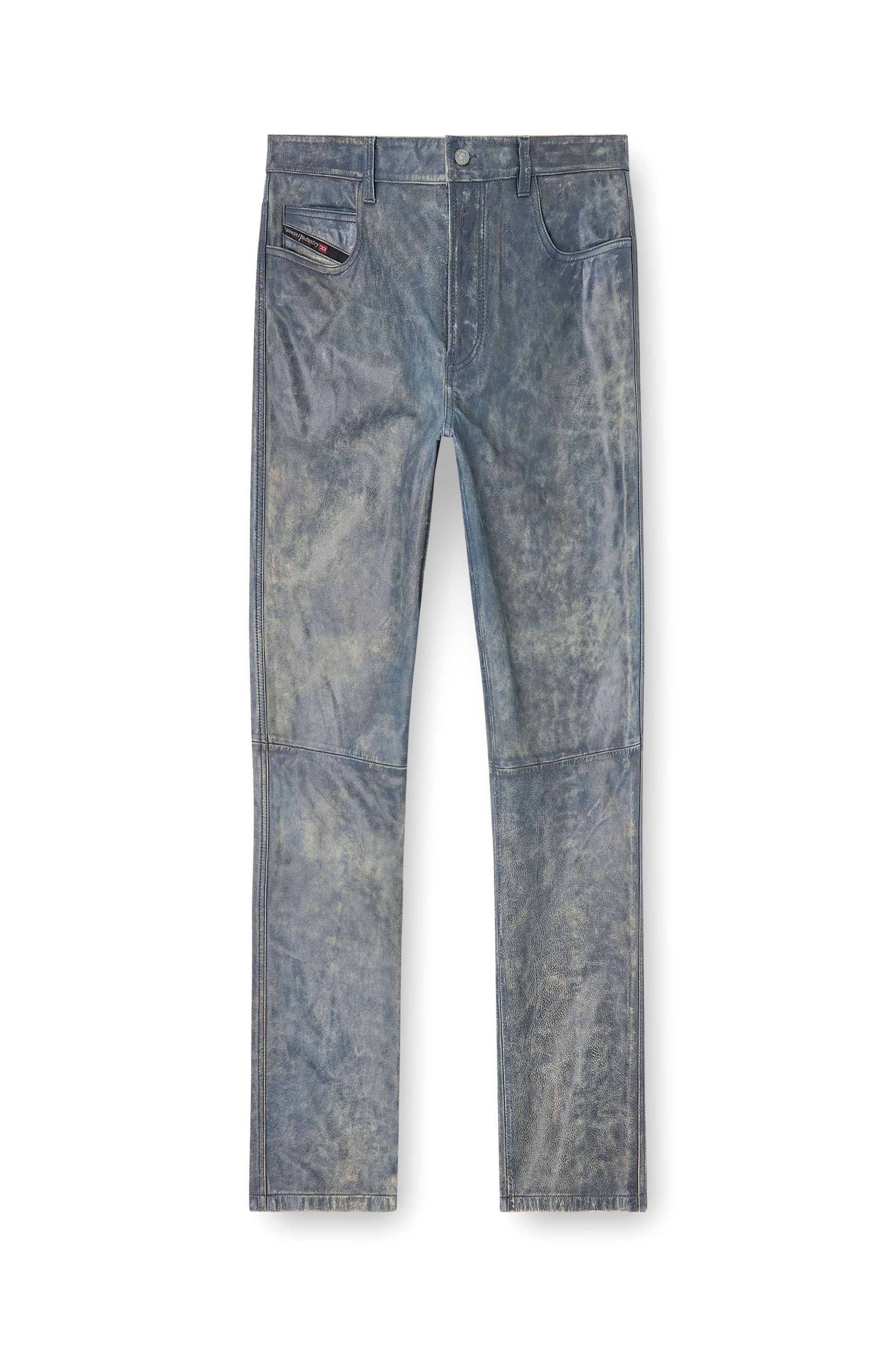 Diesel - P-VYLL-QMBW, Pantaloni in pelle effetto jeans Uomo in Blu - 3