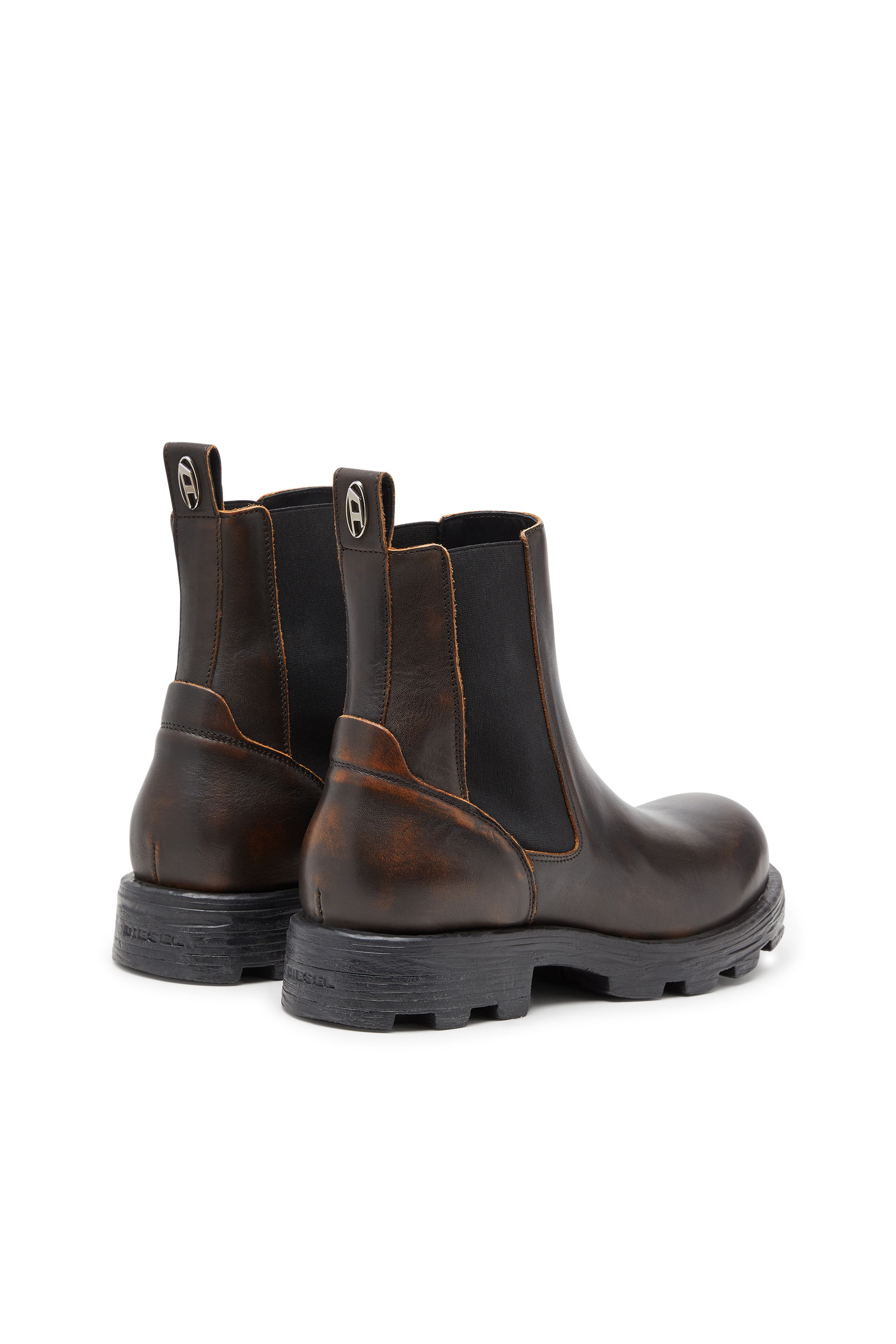 Diesel - D-HAMMER CH, D-Hammer-Chelsea boot in pelle spazzolata Uomo in Marrone - 3