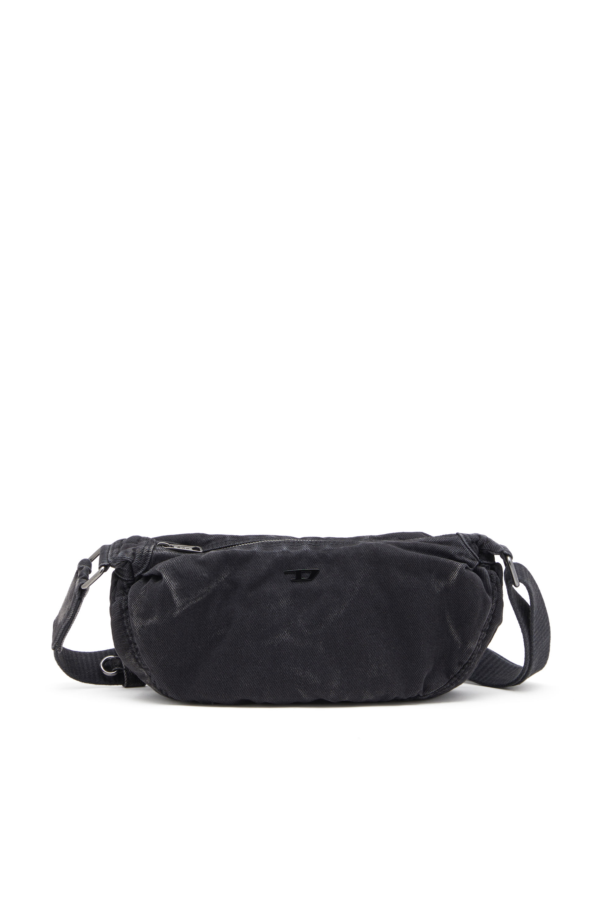 Diesel - RAVE CROSSBODY X, Rave-Borsa a tracolla piccola in denim schiarito Uomo in Nero - 1