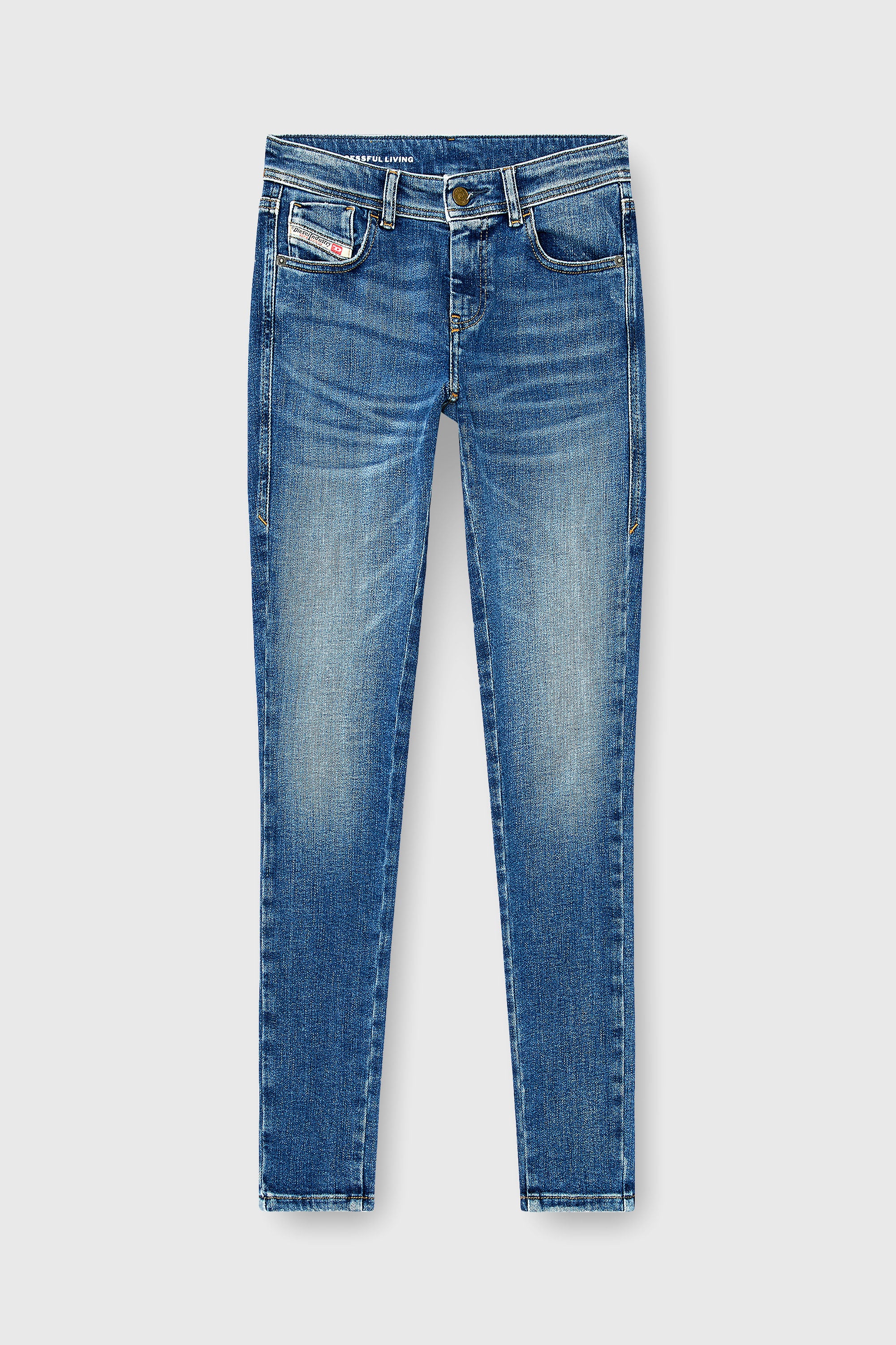 Diesel - Skinny Jeans 2017 Slandy 09P71 Donna, Blu medio - Image 2