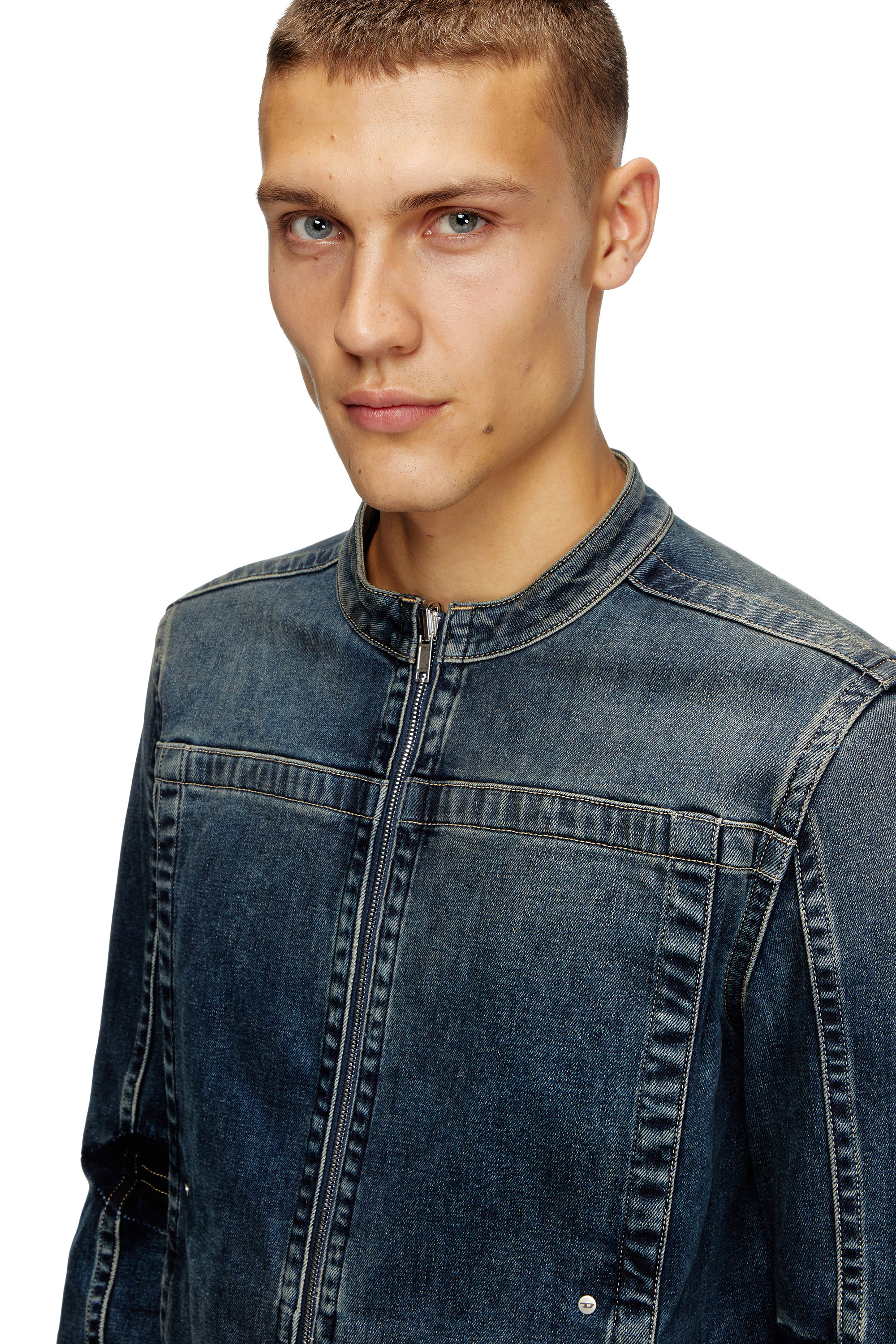 Diesel - D-GLORY-RE, Giacca stile moto in denim Rehab Uomo in Blu - 6