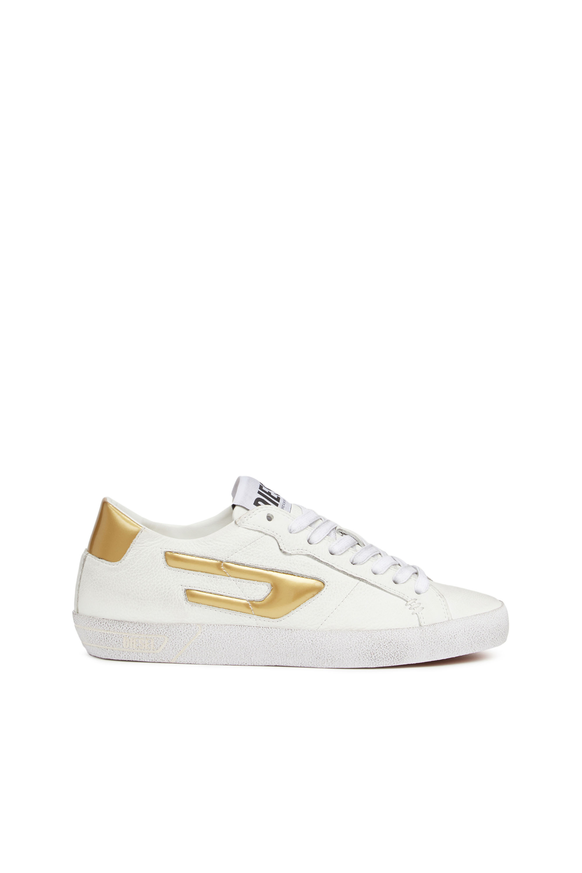 S-LEROJI LOW W, Bianco/Giallo Diesel - S-LEROJI LOW W, S-Leroji Low W - Sneaker low-top con logo D metallizzato Donna in Multicolor - 1