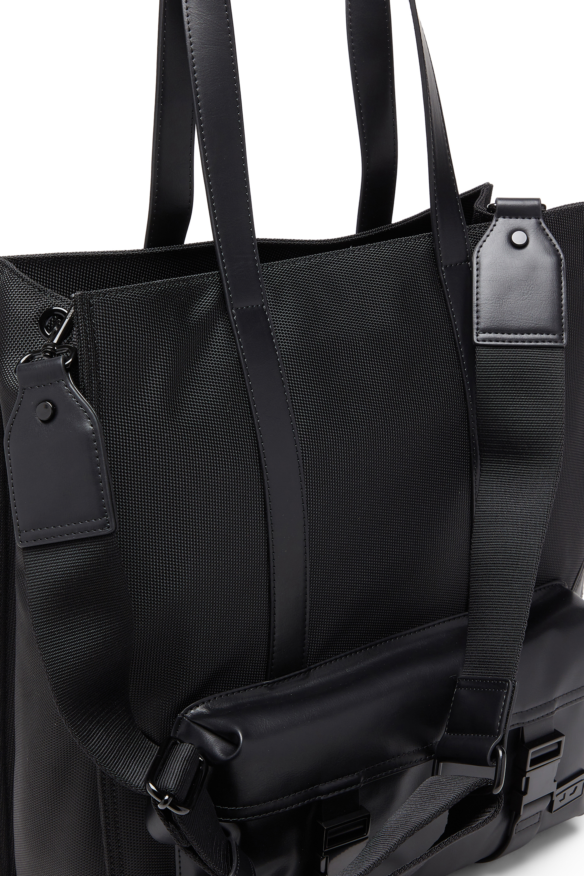 Diesel - MULTI-PKTS TOTE X, Multi-Pkts - Shopping bag con tasca frontale e zip Unisex in Nero - 5