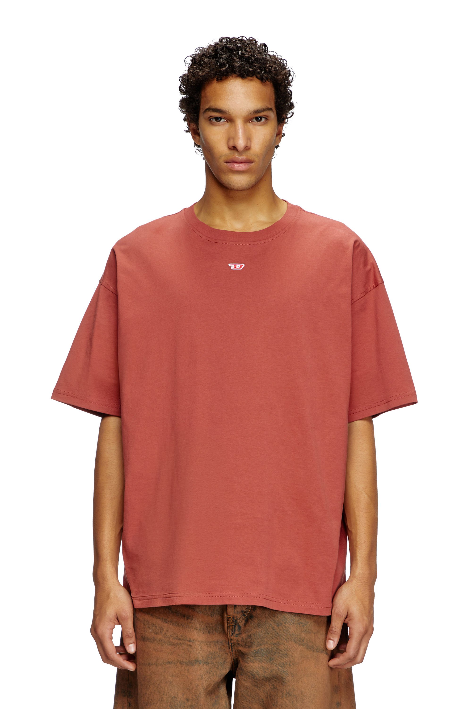 Diesel - T-BOXT-D, T-shirt con patch D ricamato Unisex in Rosso - 1