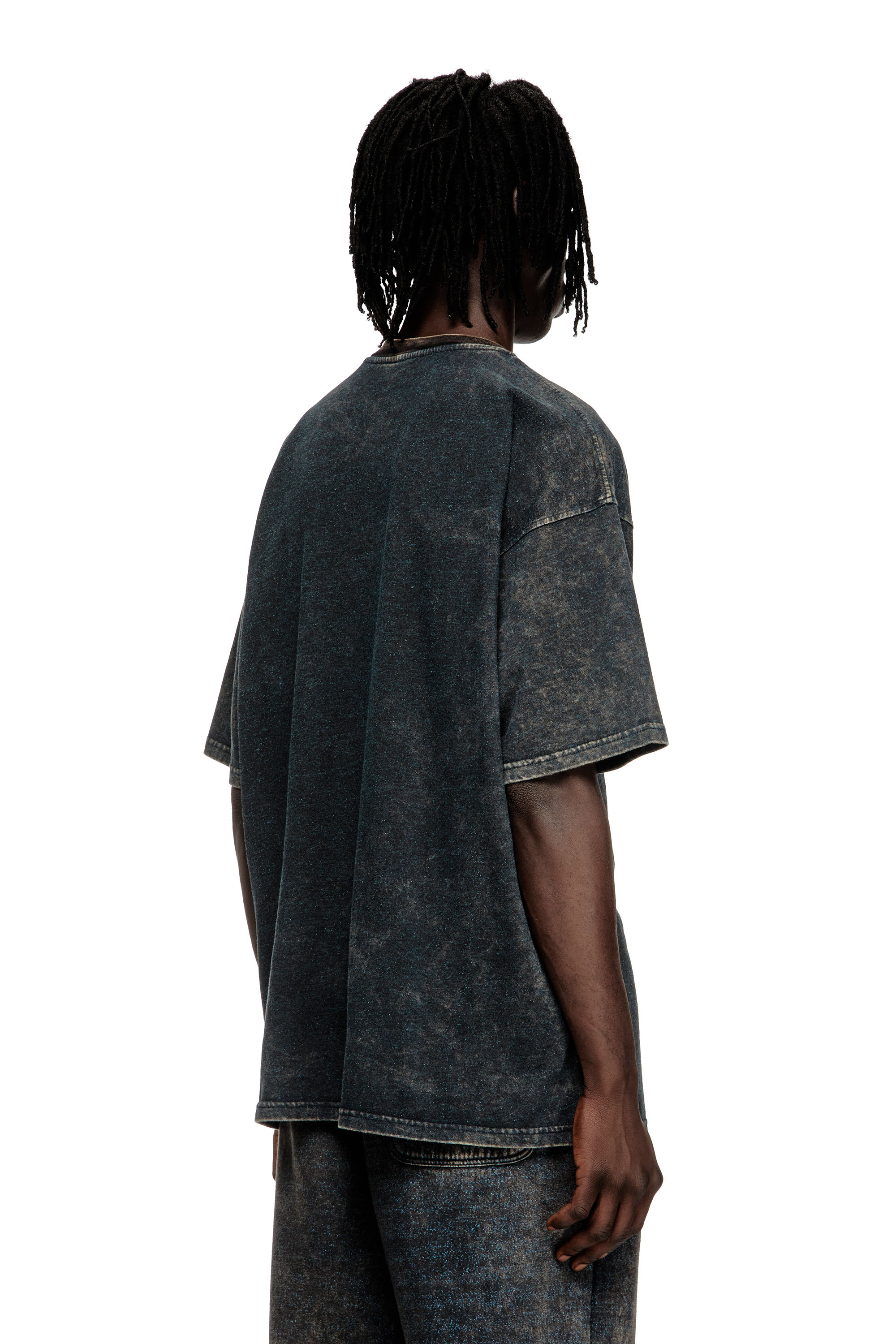 Diesel - T-BOXT-T4, T-shirt in jersey vanisèe con logo Uomo in Nero - 4