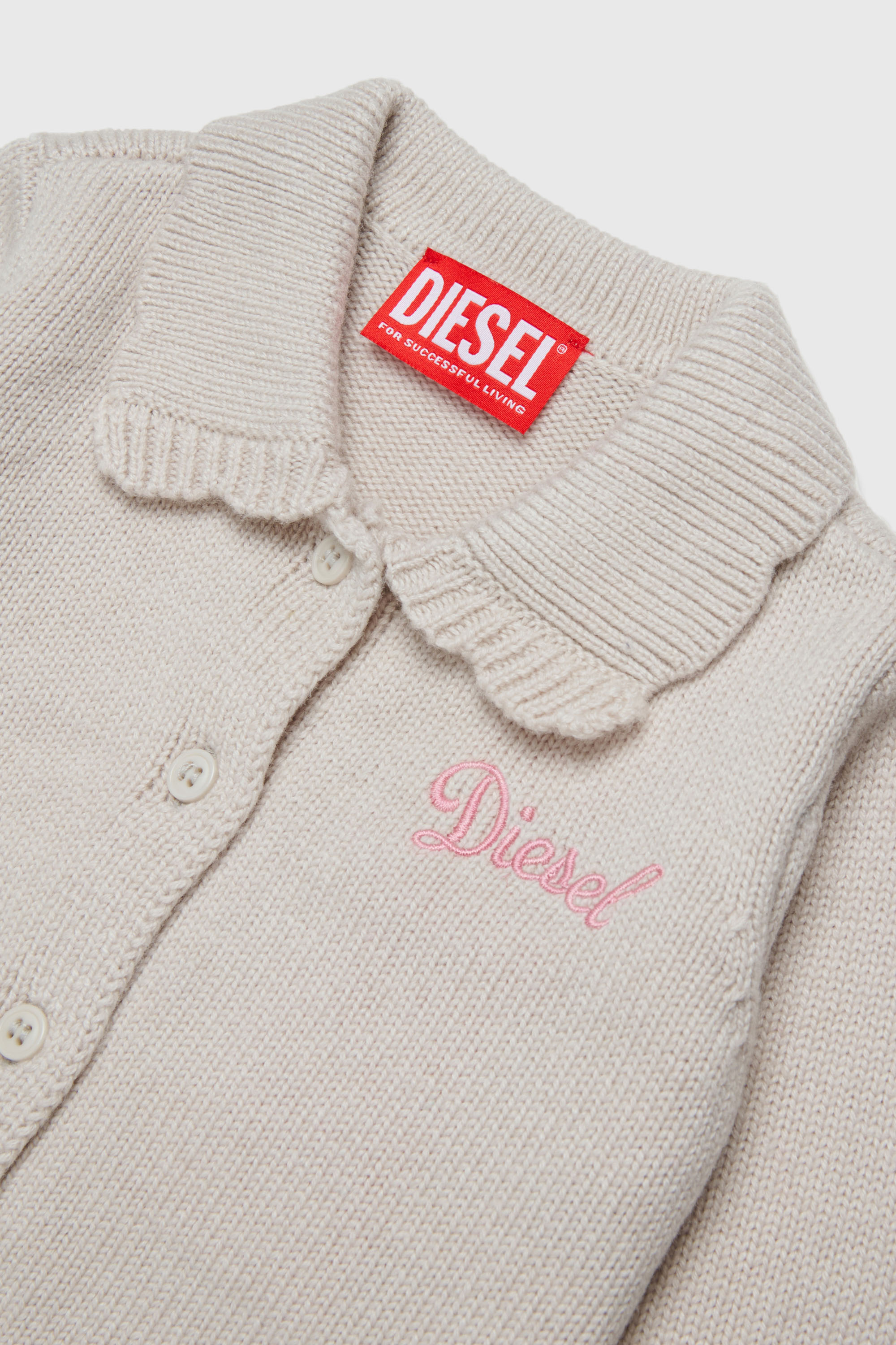 Diesel - KSCALOB, Cardigan in cachemire con colletto smerlato Donna in Bianco - 3