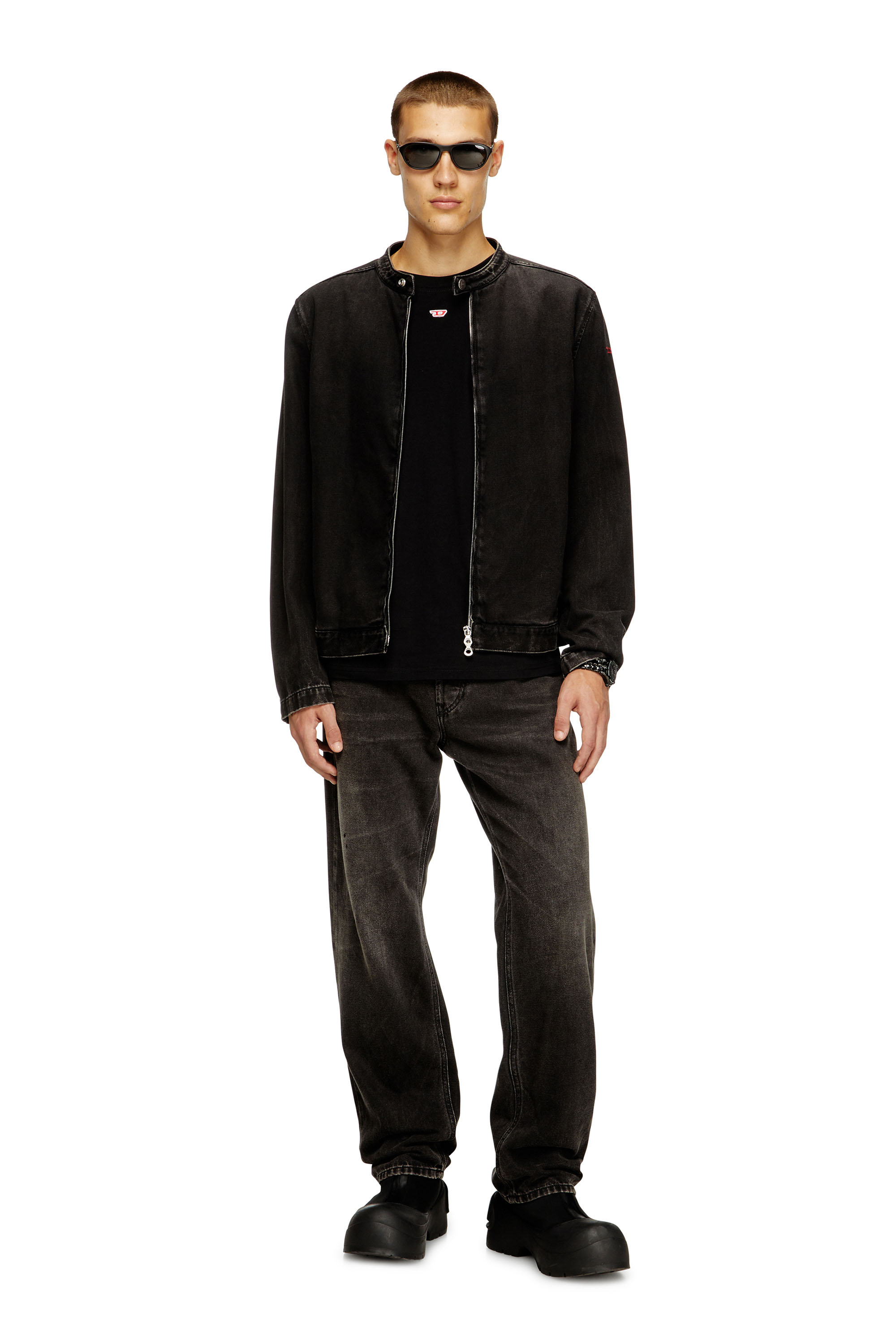 Diesel - T-BOXT-LS-D, T-shirt a maniche lunghe con patch D Unisex in Nero - 4