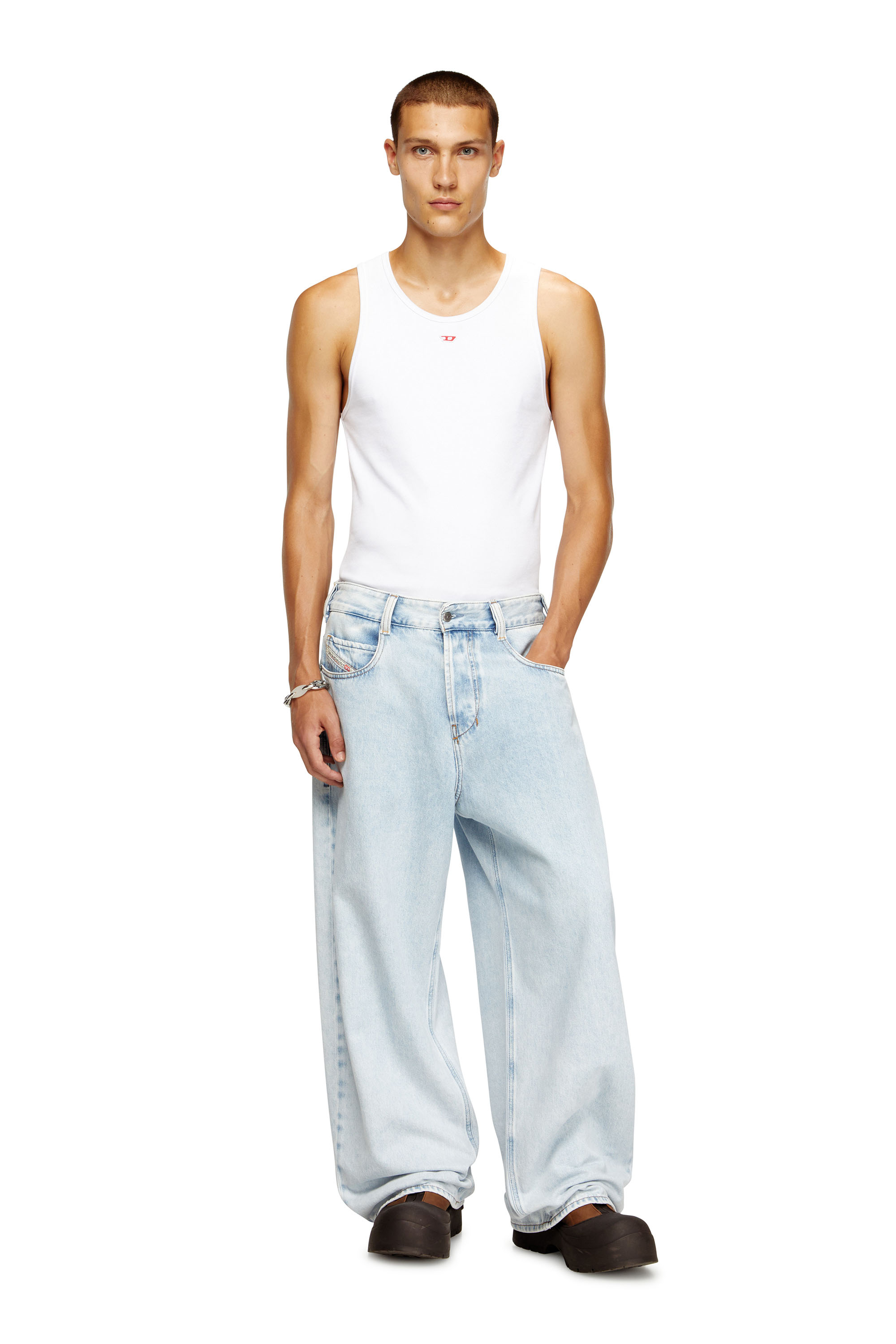 Diesel - T-LIFTY-D, Canotta con mini logo D applicato Uomo in Bianco - 2