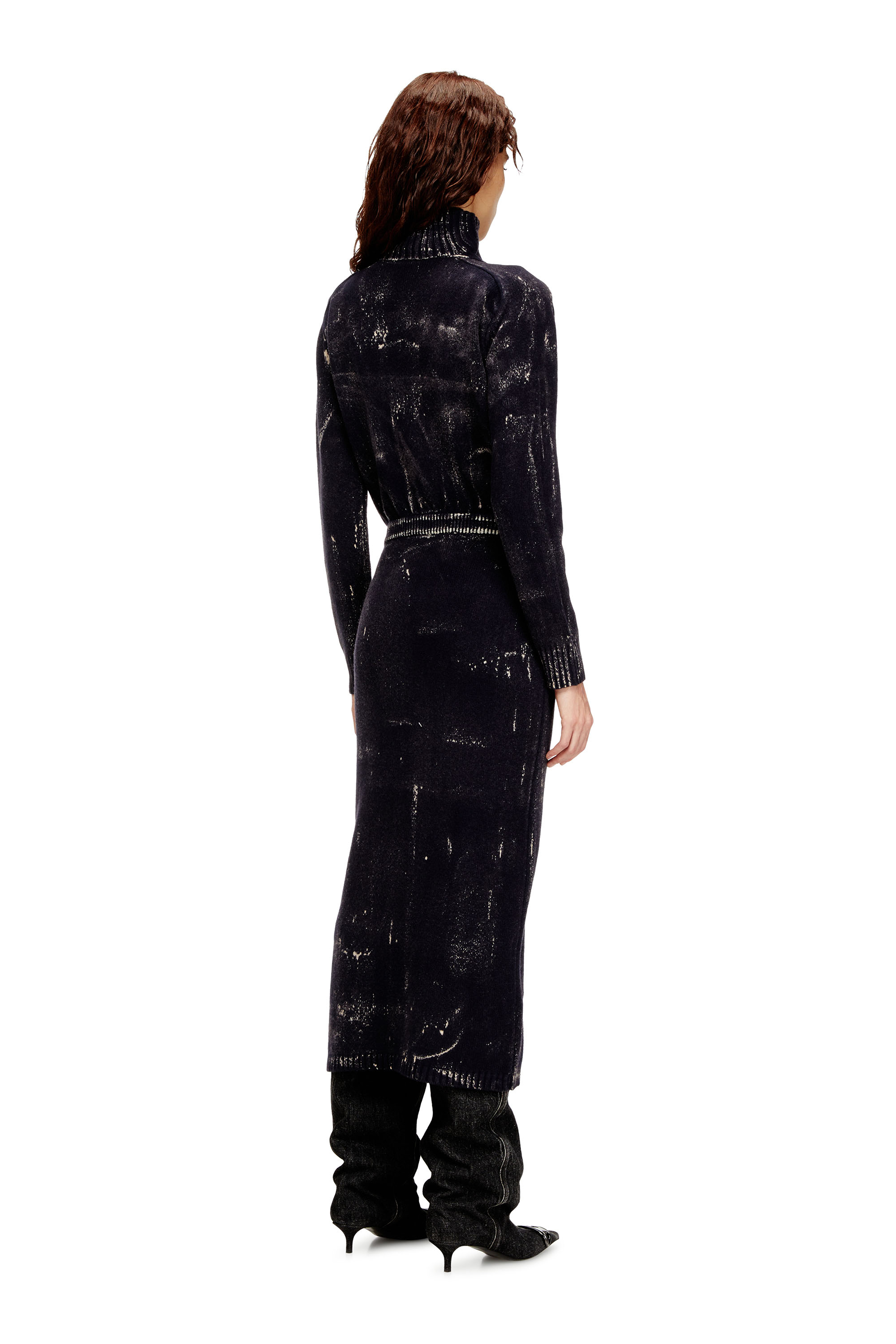 Diesel - M-MARCELLE, Abito midi in maglia di misto lana Donna in Nero - 4