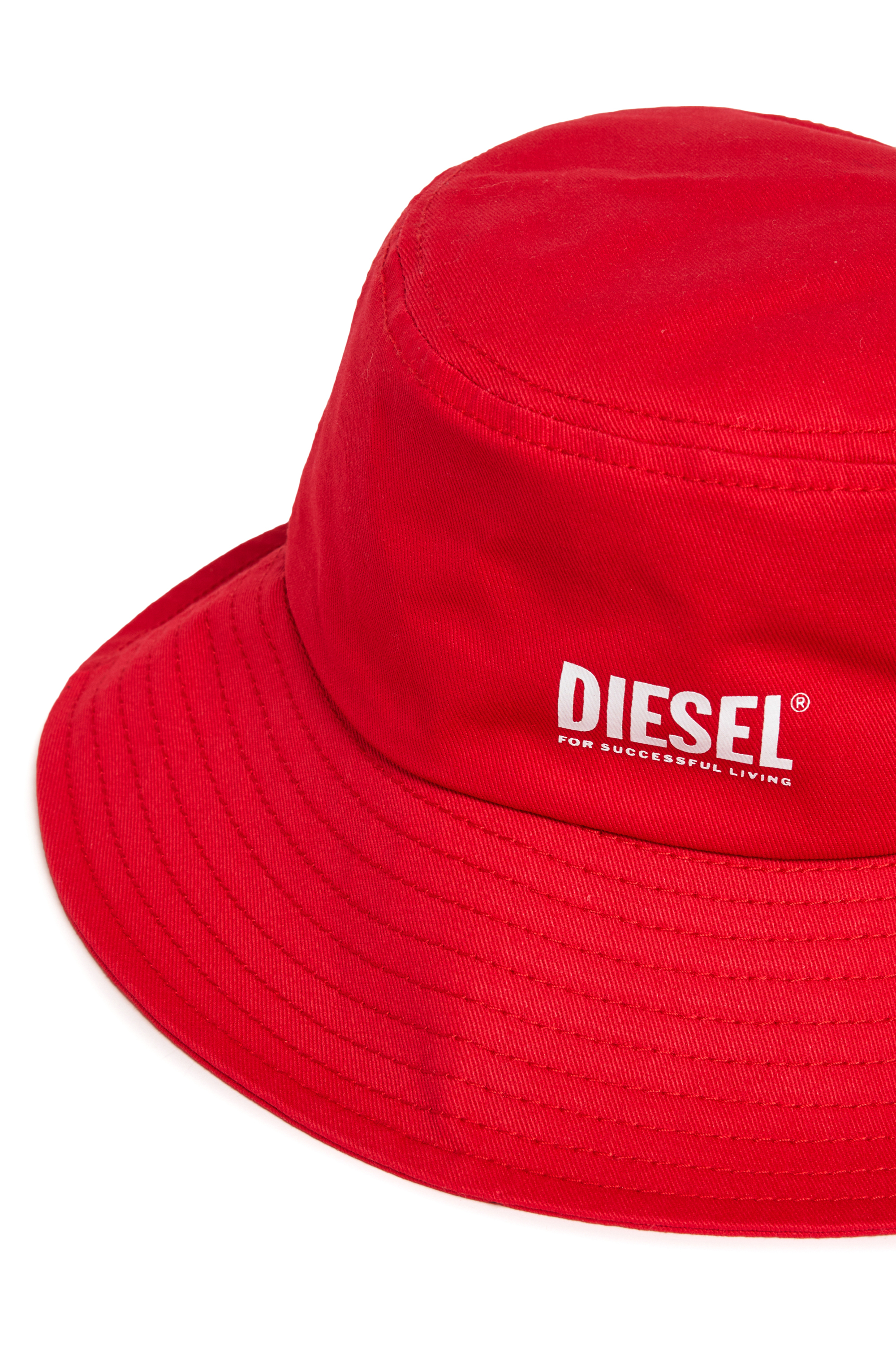 Diesel - FCURTY, Cappello a secchiello in cotone con ampia tesa Donna in Rosso - 3