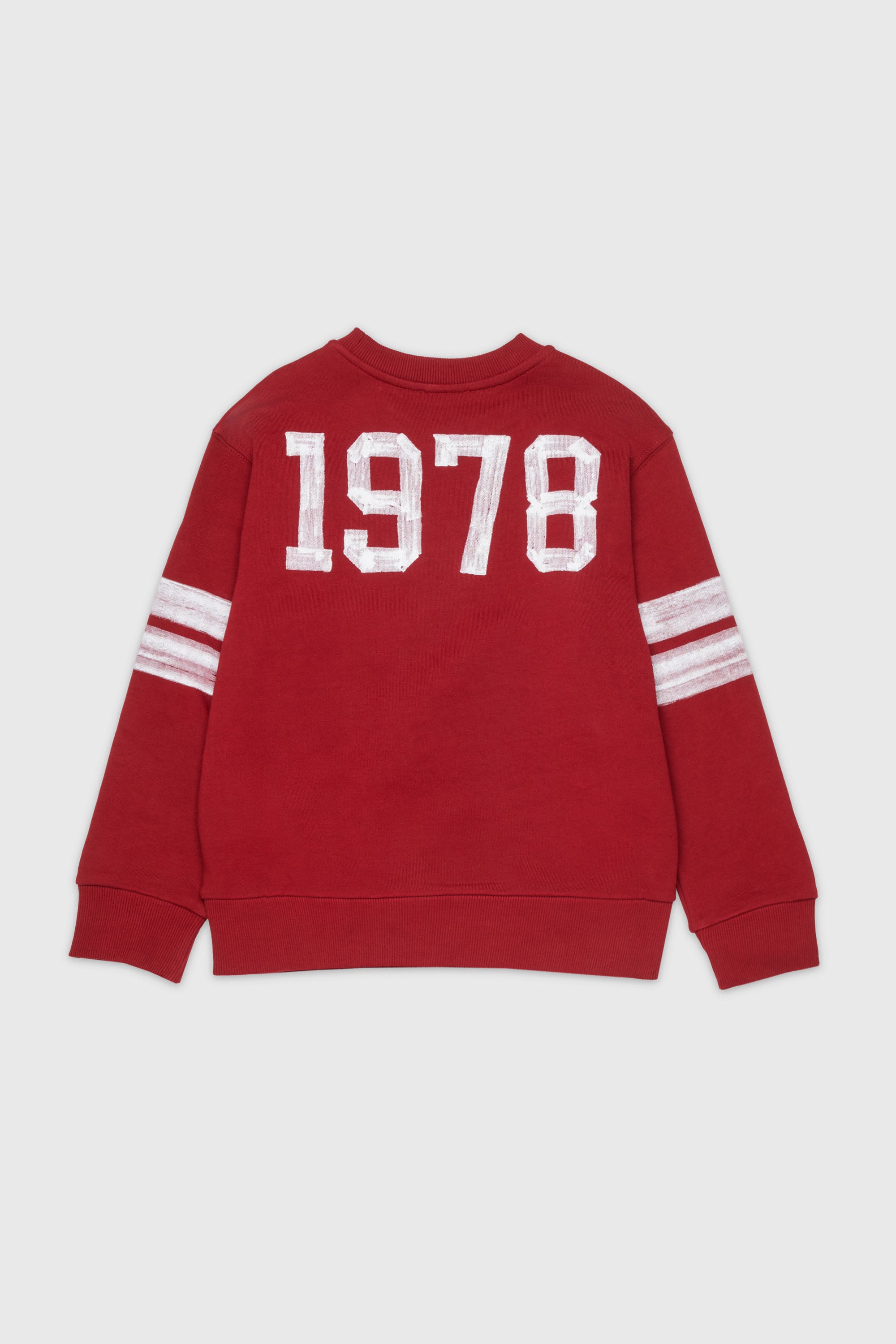 Diesel - SBAND OVER, Felpa con stampe logo stile college Uomo in Rosso - 2