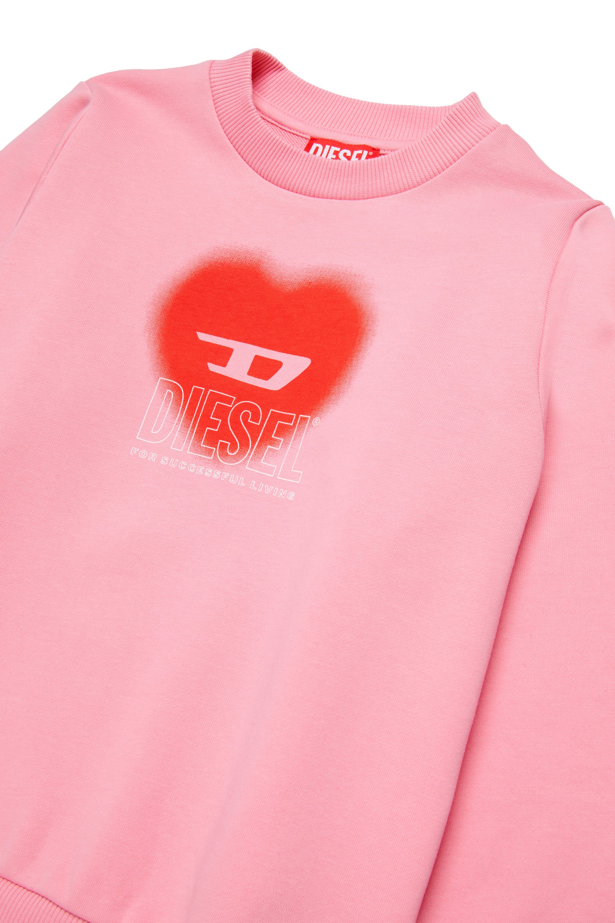 Diesel - SCACUORE, Felpa con logo a cuore Donna in Rosa - 3