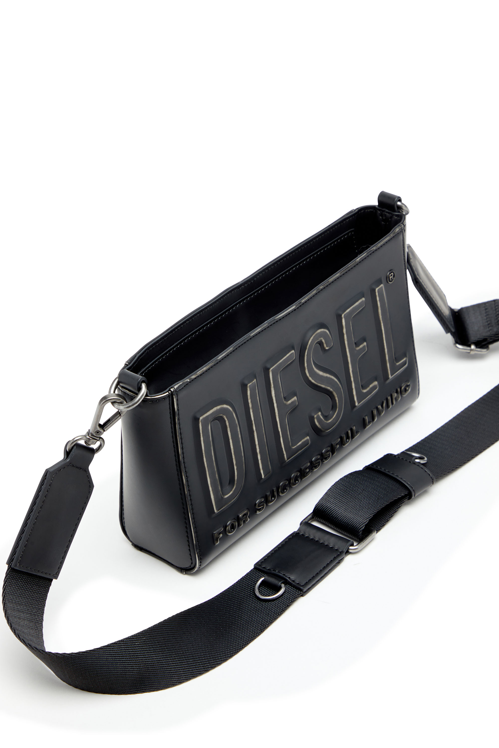 Diesel - DSL 3D CAMERA BAG X, Dsl 3D-Camera bag in PU spazzolato Uomo in Nero - 6