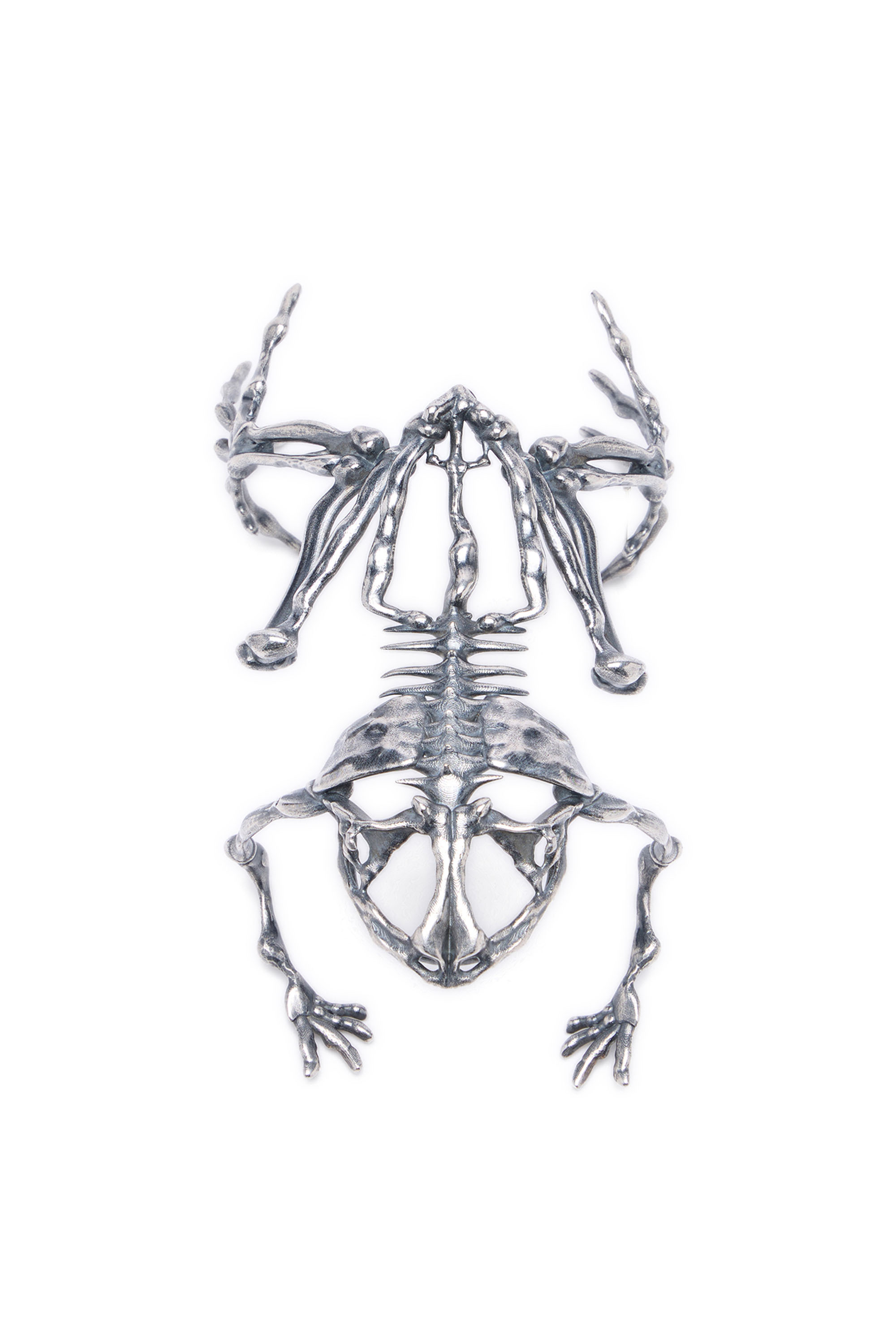 Diesel - CUFF FROG, Bracciale metallico effetto scheletro Donna in Argento - 3