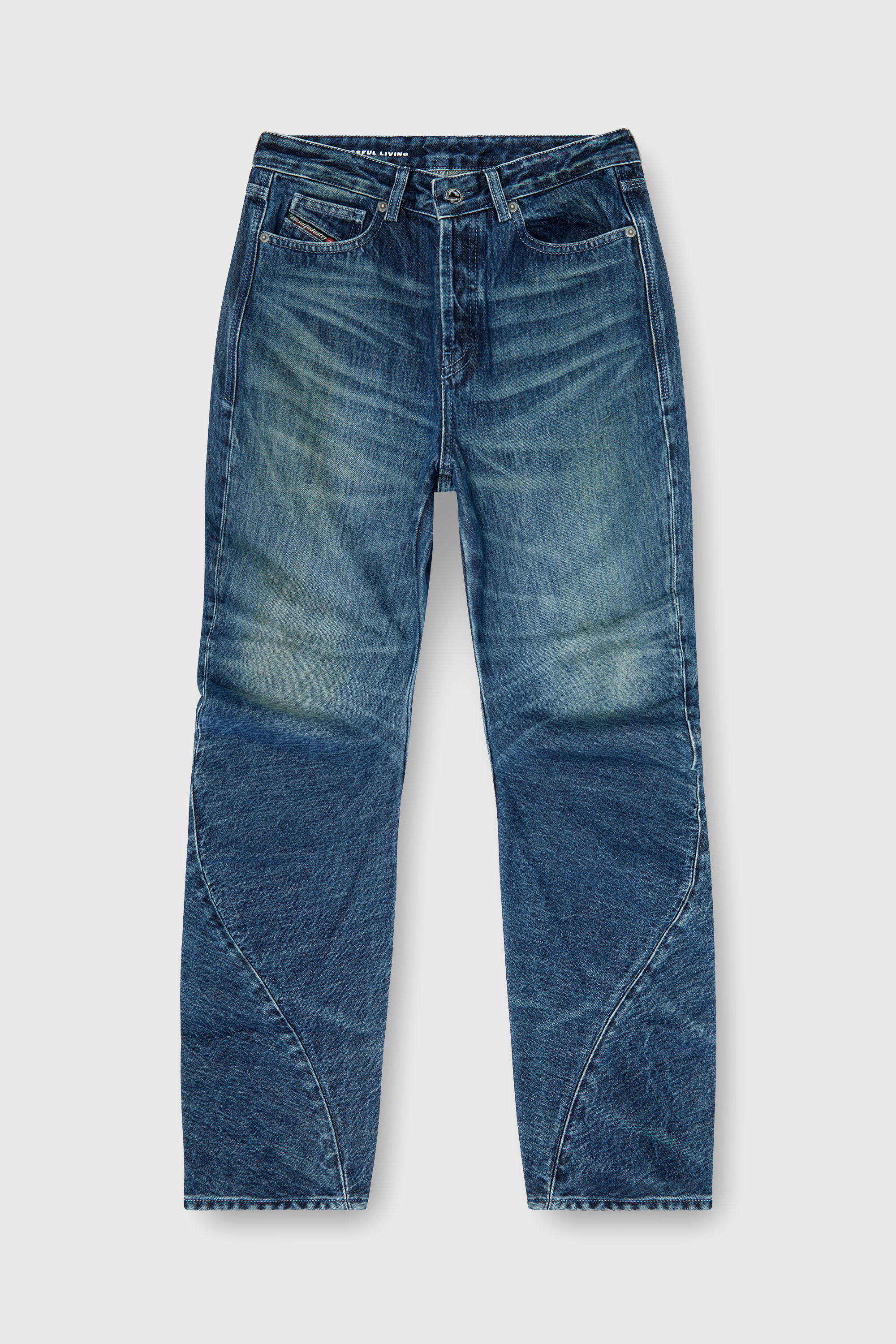 Diesel - Regular Jeans D-Twisty 007FZ Donna, Blu Scuro - Image 2