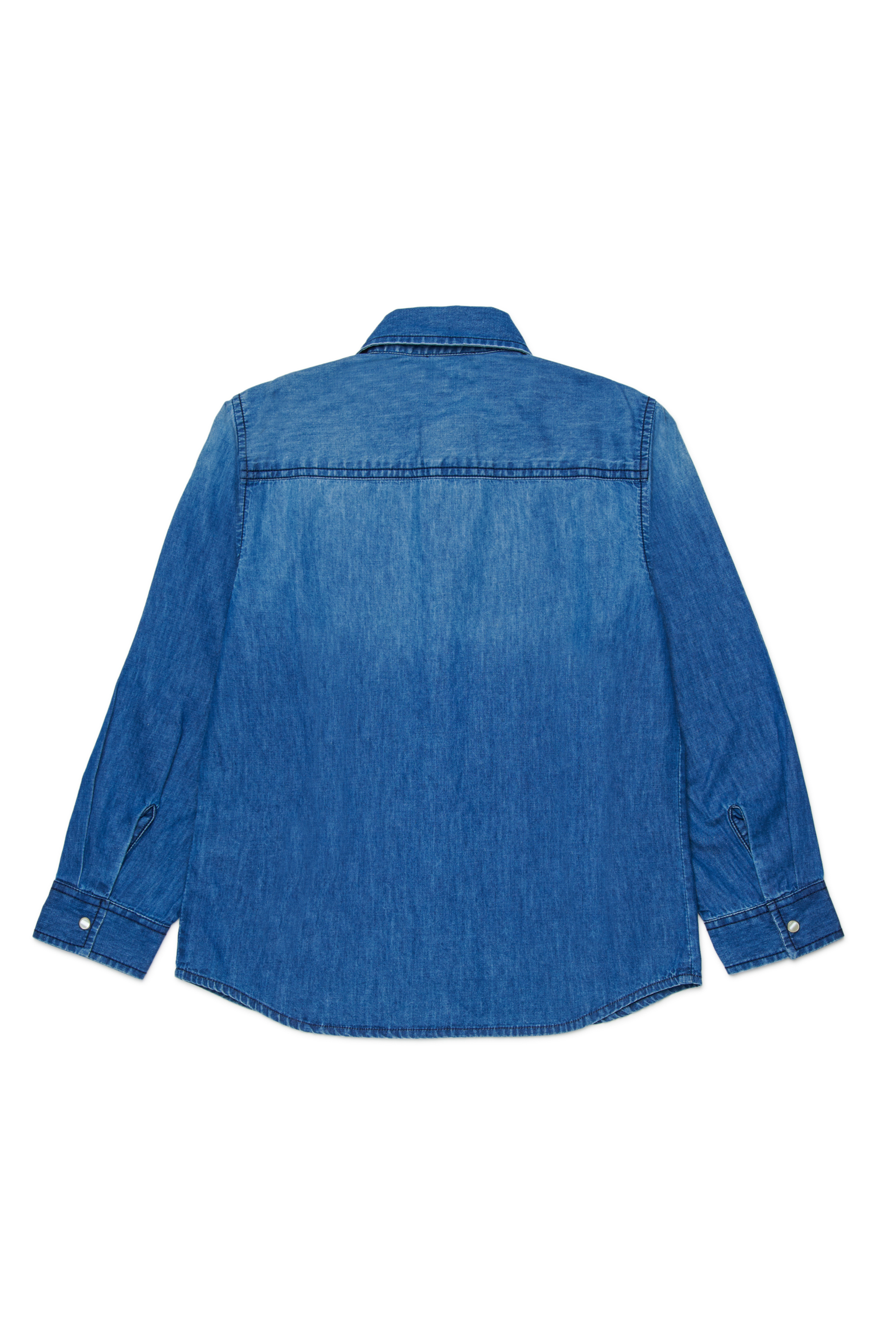Diesel - CSIMPLY-OVER, Camicia in denim con ricamo Oval D Uomo in Blu - 2
