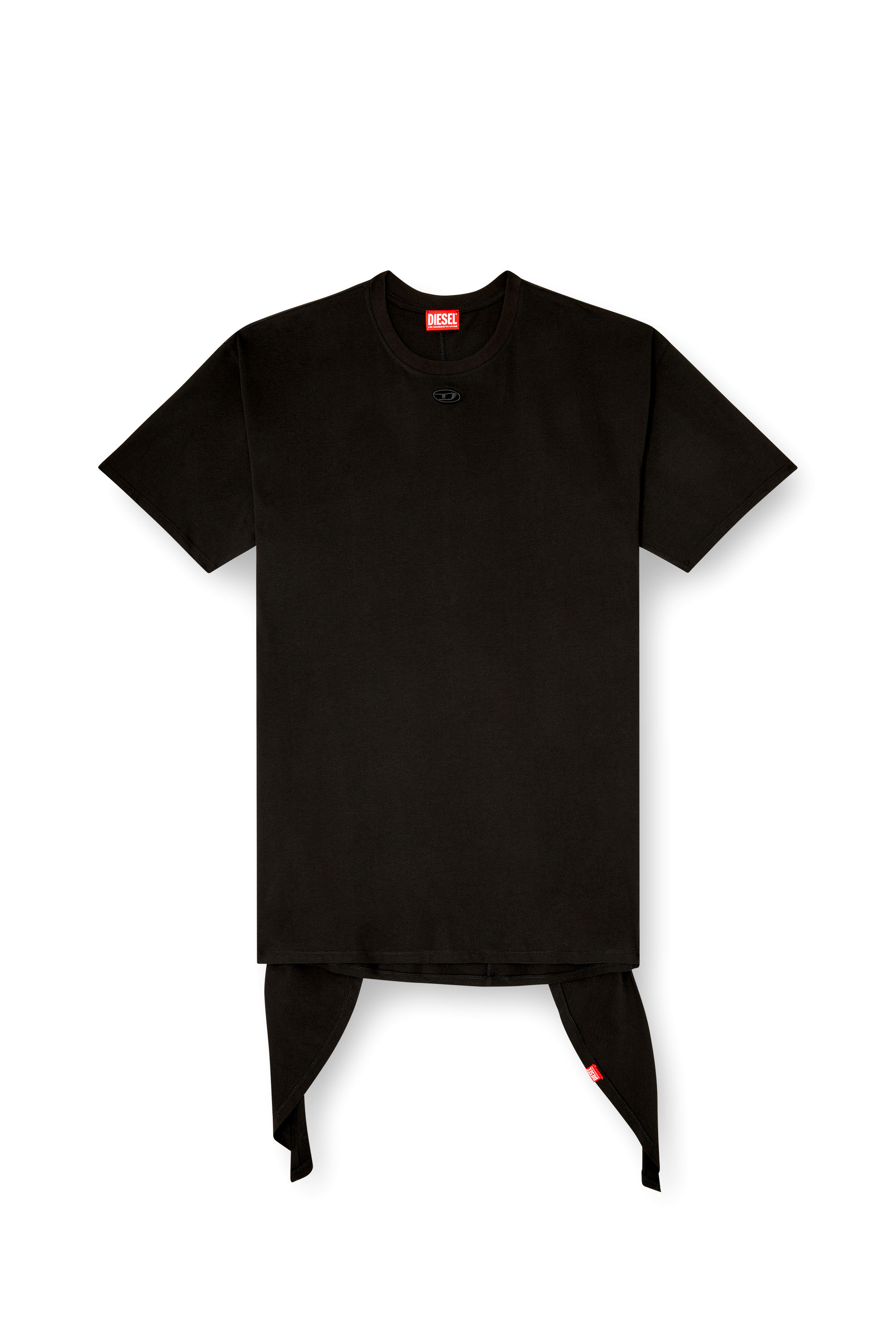 Diesel - D-EIVOR, Abito T-shirt con nodo frontale Donna in Nero - 2