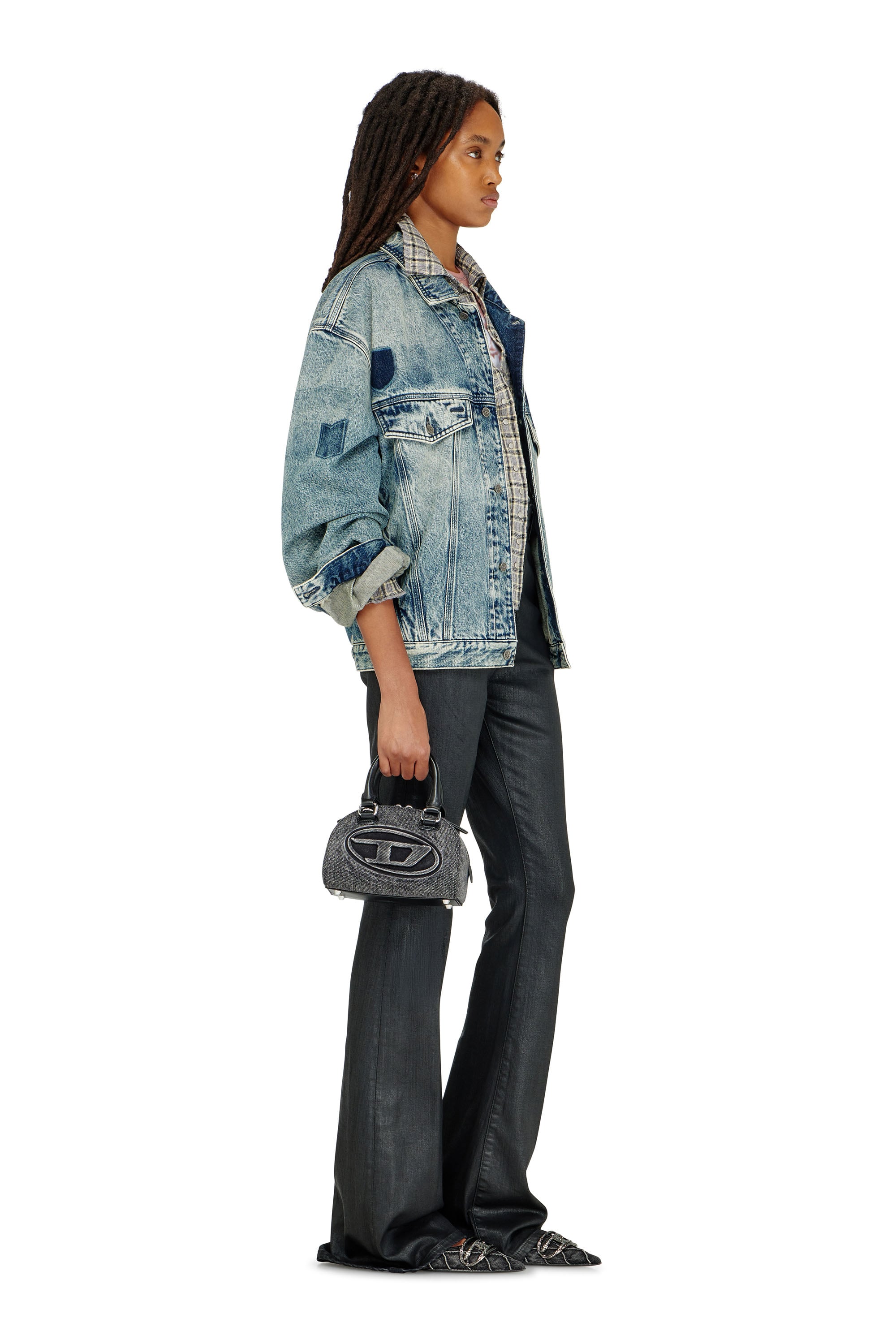 Diesel - Bootcut Jeans 1973 D-Partt 09P78 Donna, Nero/Grigio scuro - Image 3